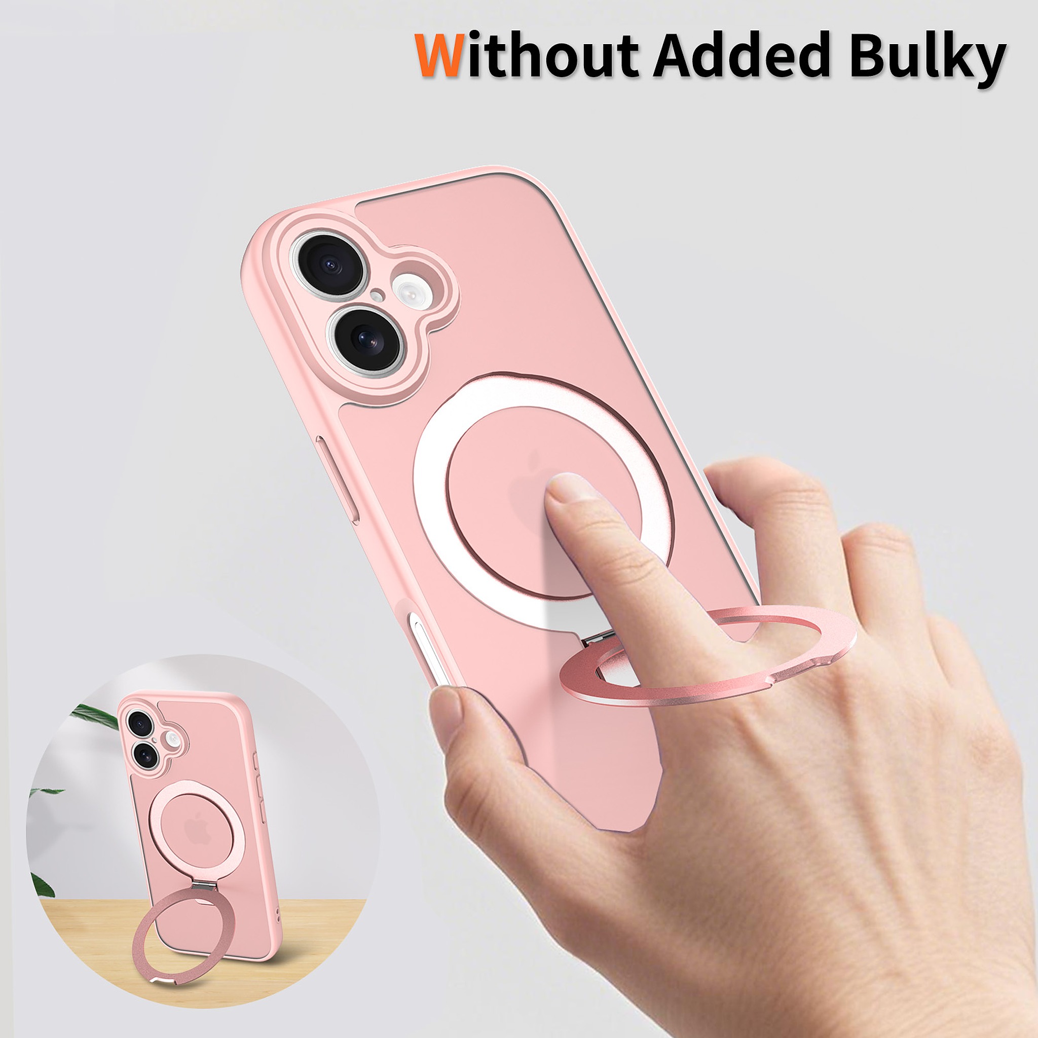 SendaFit Precise-Cutout Matte Skin-Feel Racket-Stand Case for iPhone 16 detail 8