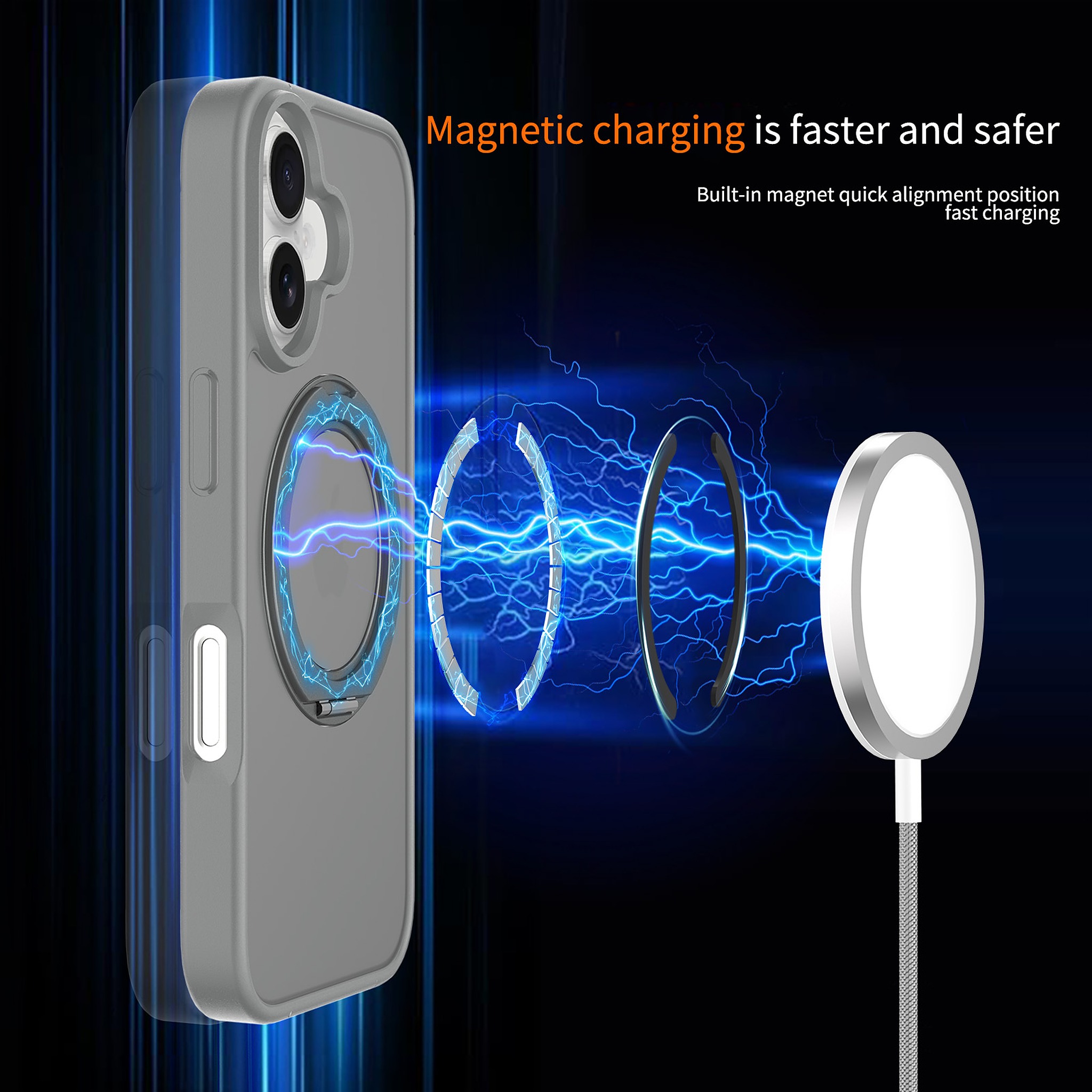 SendaFit Matte Skin-Feel 360° Stand Case for iPhone 16 detail 14