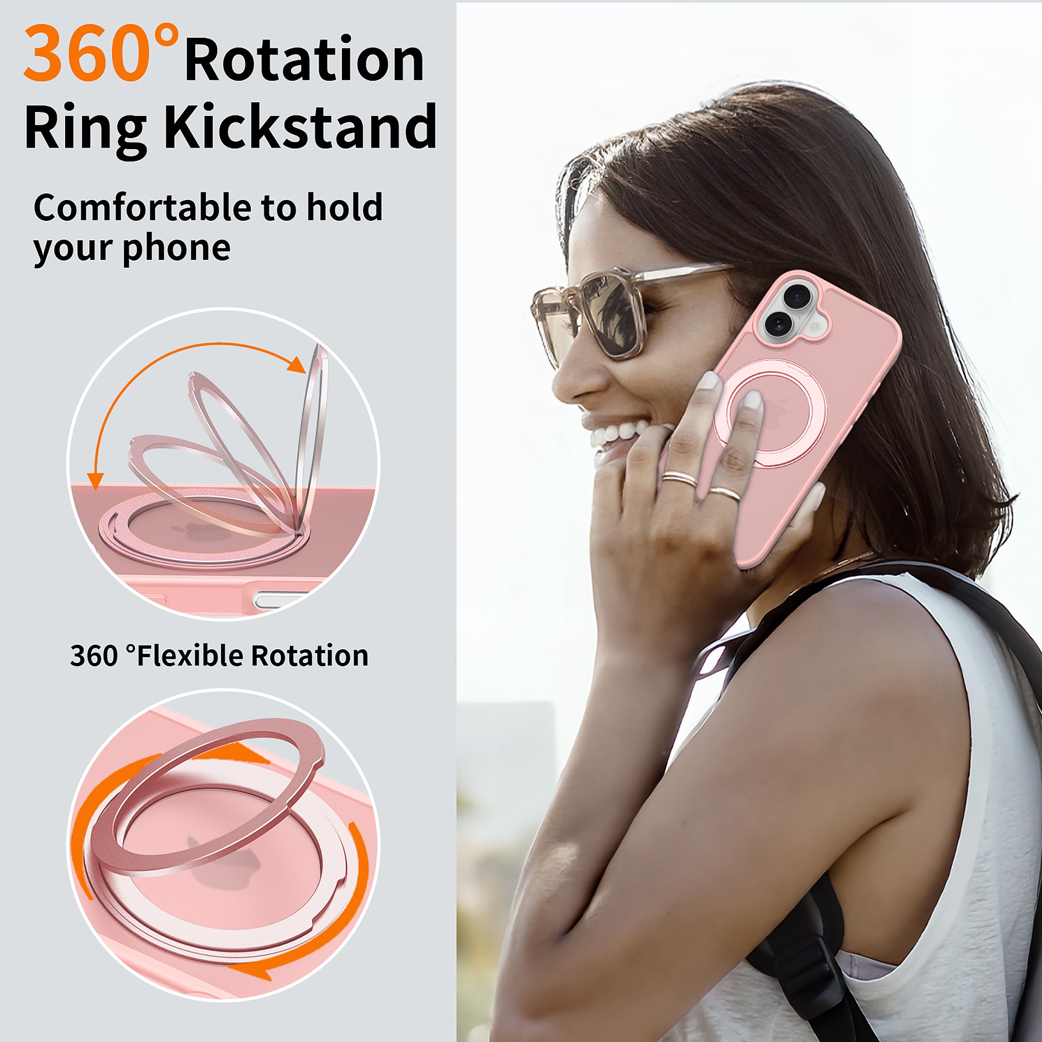 SendaFit Matte Skin-Feel 360° Stand Case for iPhone 16 detail 22