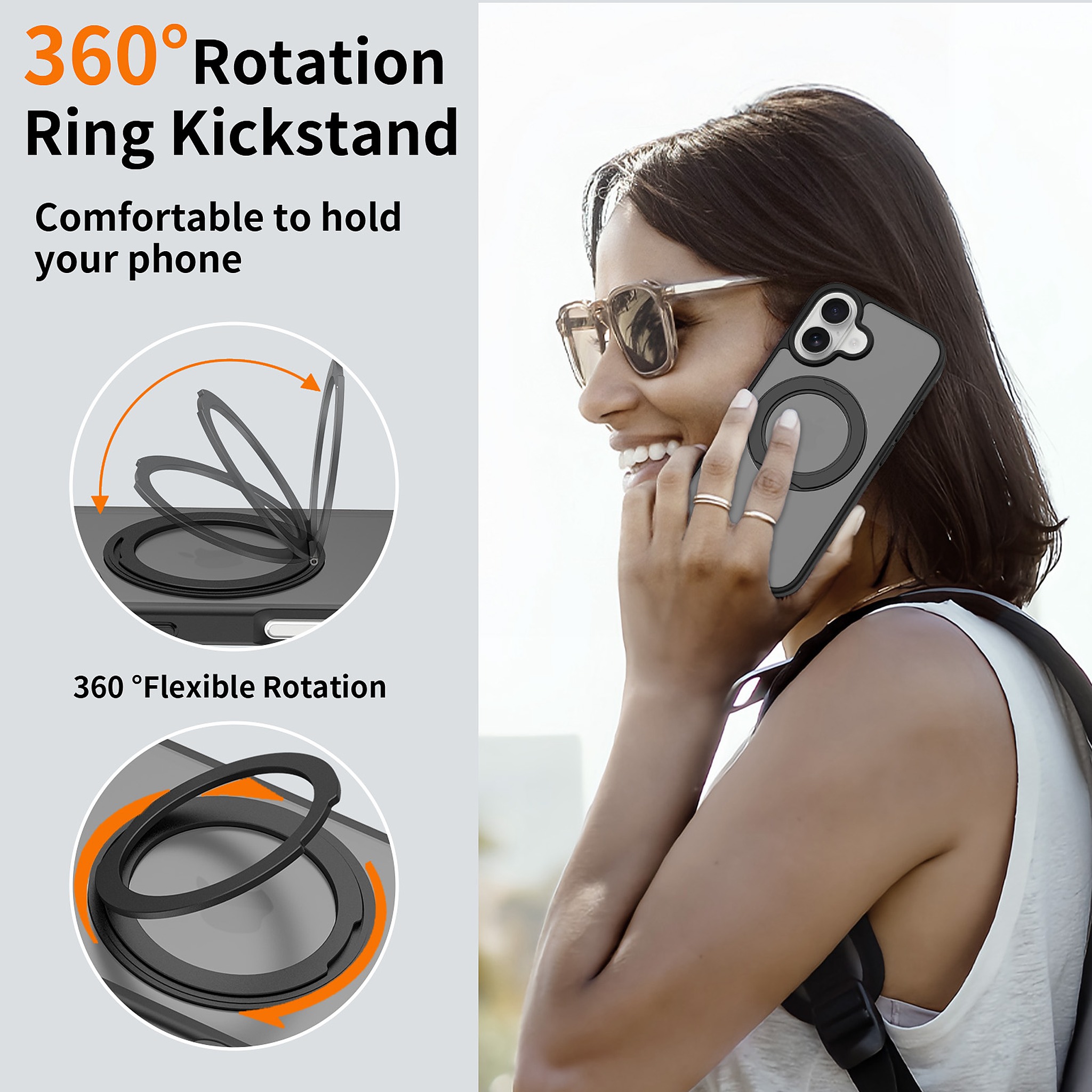 SendaFit Matte Skin-Feel 360° Stand Case for iPhone 16 detail 26