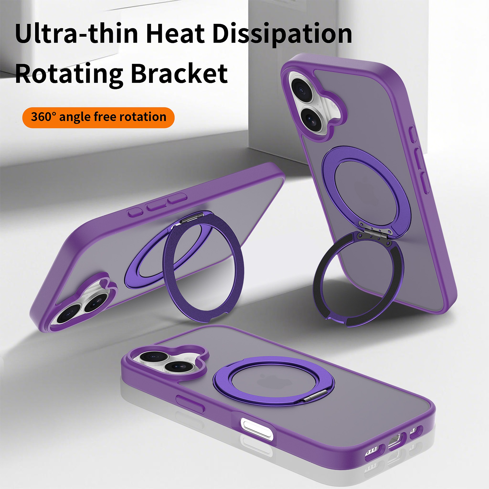 SendaFit Matte Skin-Feel 360° Stand Case for iPhone 16 detail 3