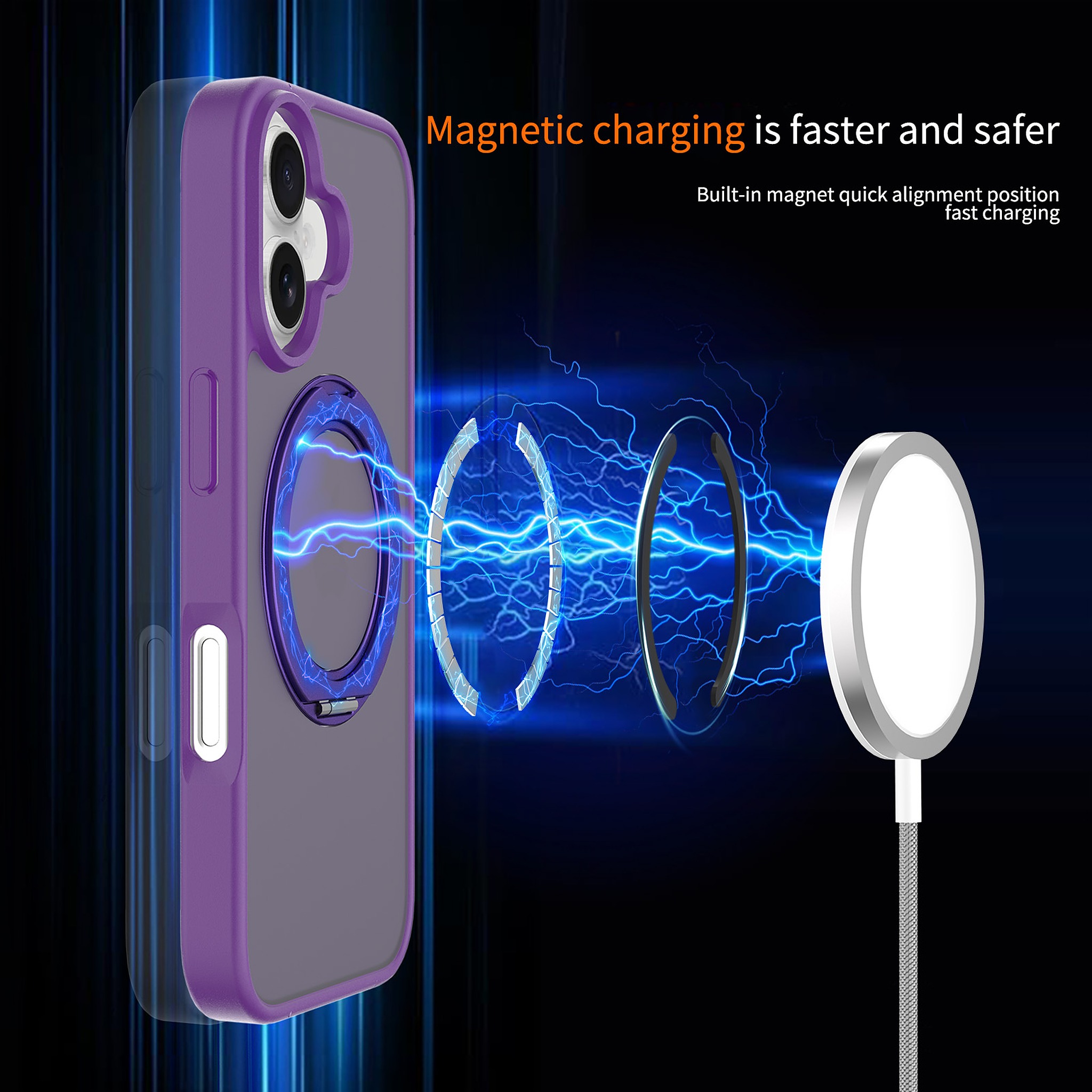 SendaFit Matte Skin-Feel 360° Stand Case for iPhone 16 detail 4