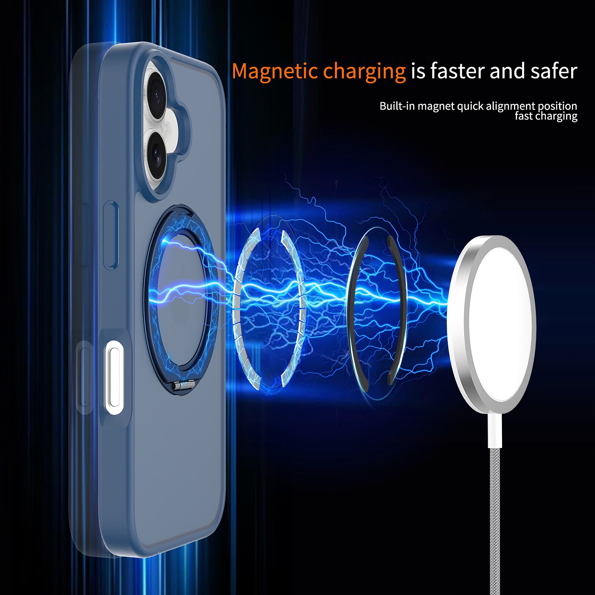 SendaFit Matte Skin-Feel 360° Stand Case for iPhone 16 detail 9