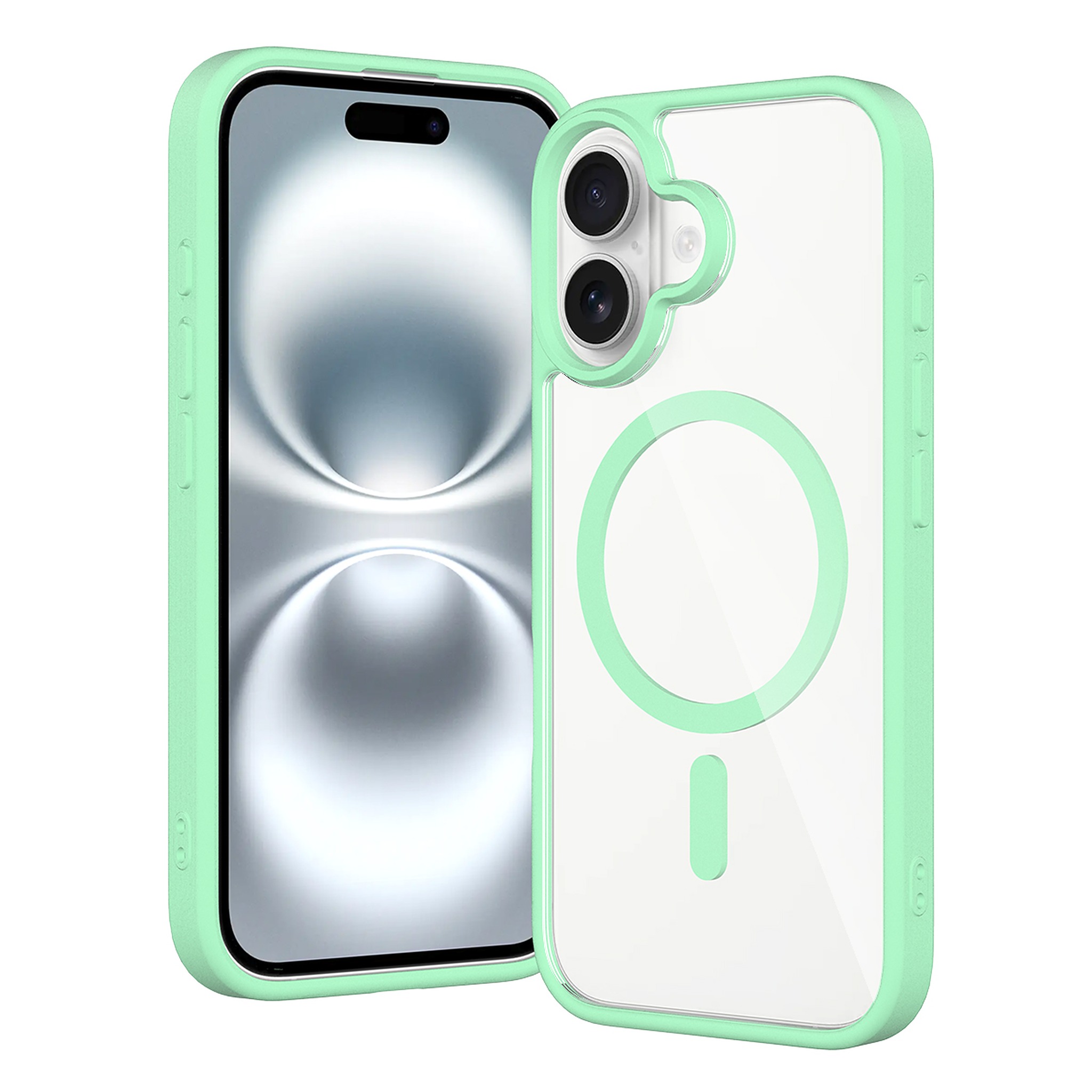 SendaFit Clear Two-in-One MagSafe Case for iPhone 16 - Ice Green