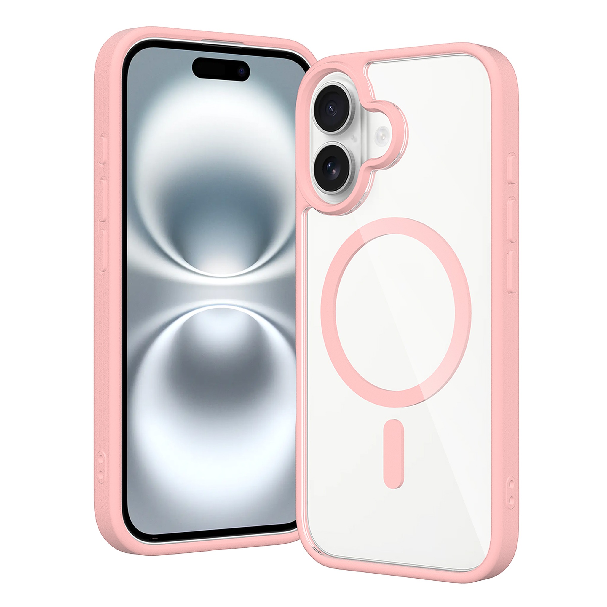 SendaFit Clear Two-in-One MagSafe Case for iPhone 16 - Light Pink