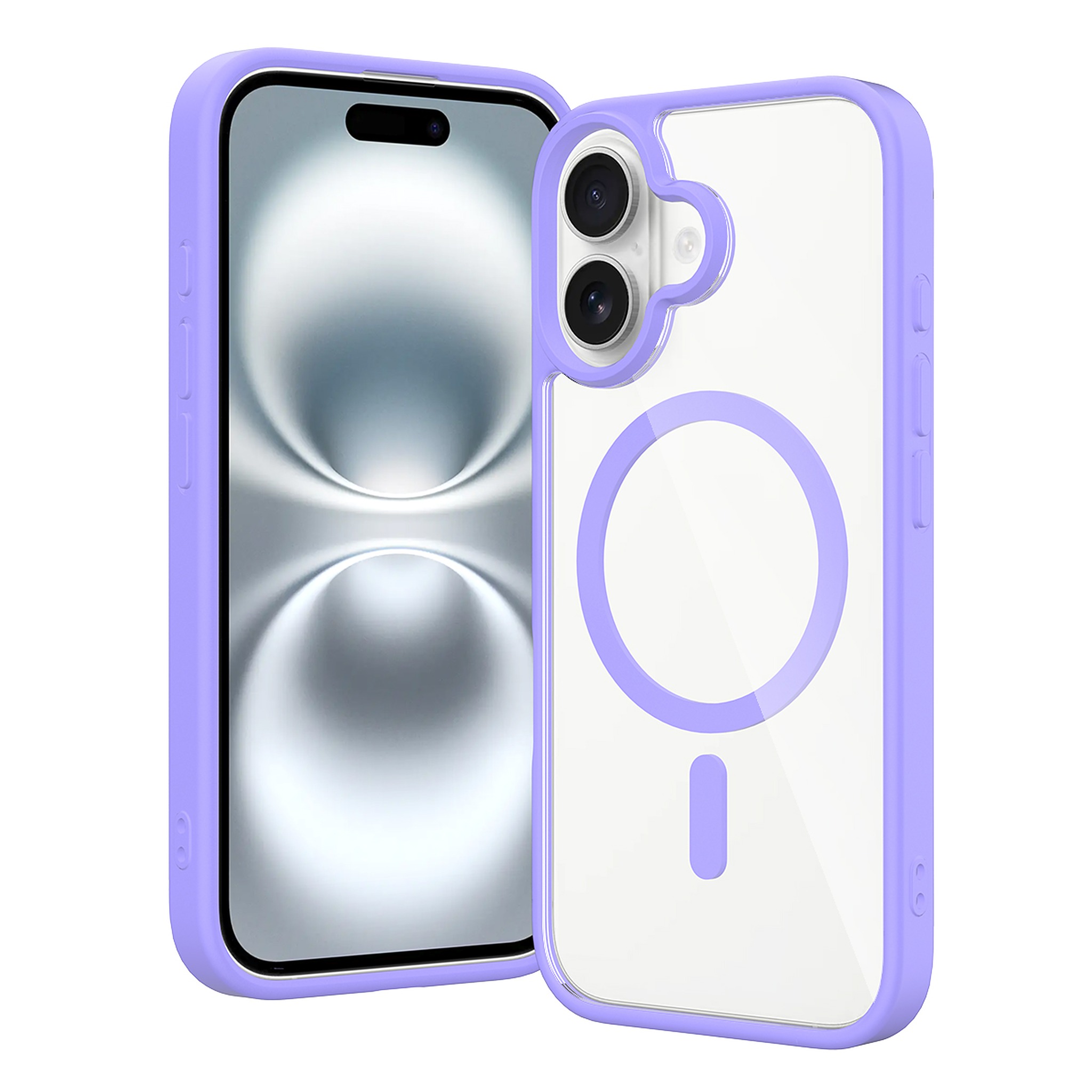 SendaFit Clear Two-in-One MagSafe Case for iPhone 16 - Light Purple
