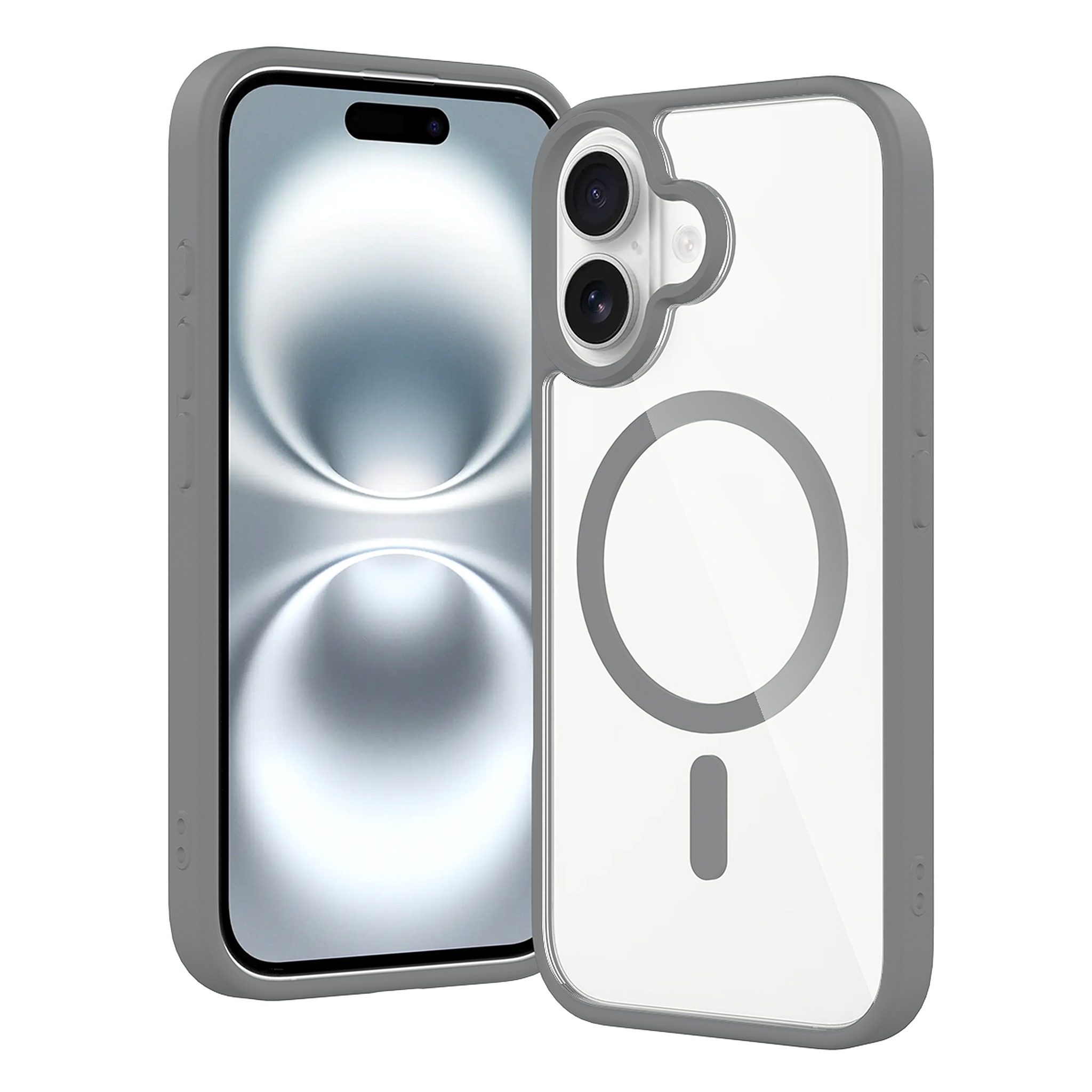 SendaFit Clear Two-in-One MagSafe Case for iPhone 16 - Dark Gray