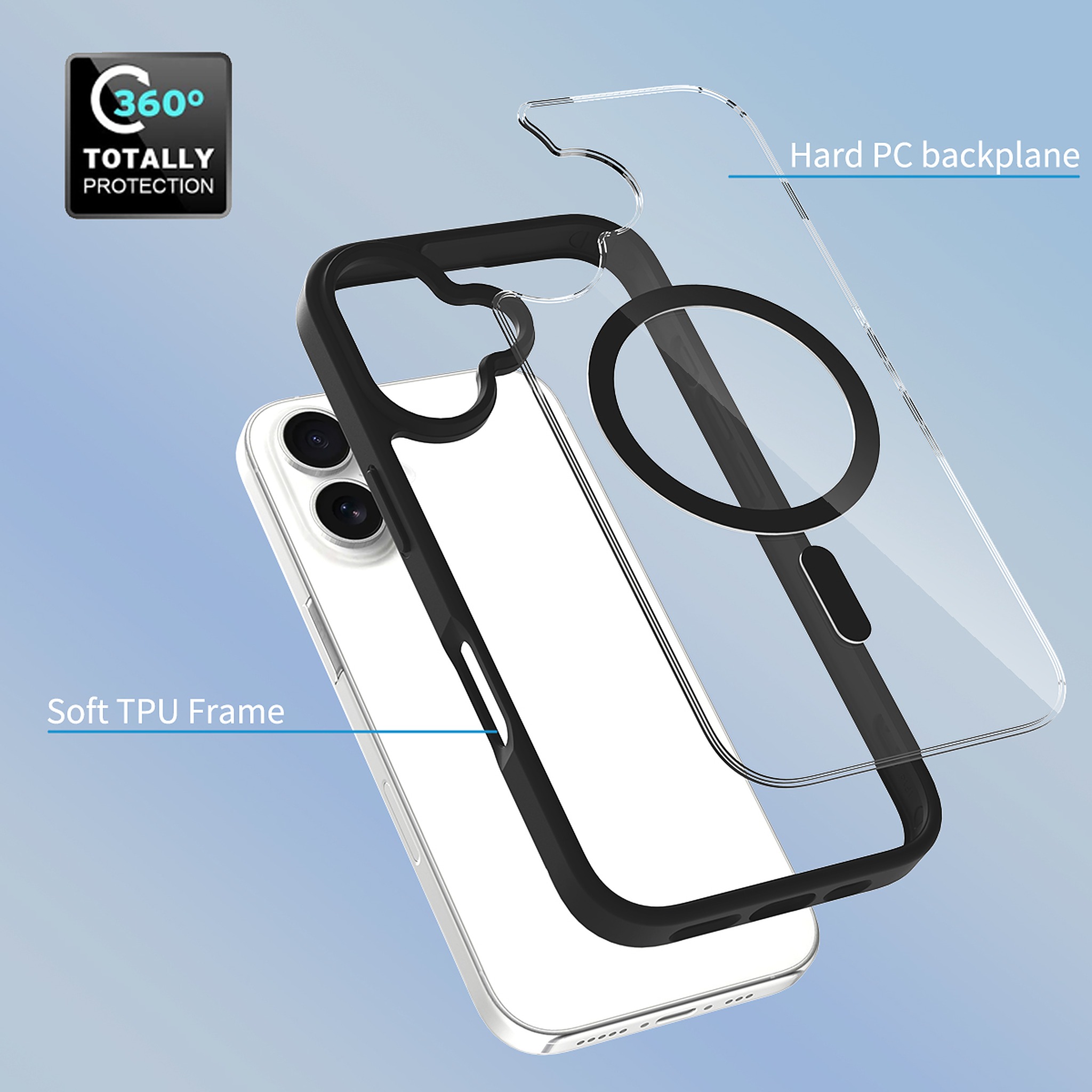 SendaFit Clear Two-in-One MagSafe Case for iPhone 16 detail 3
