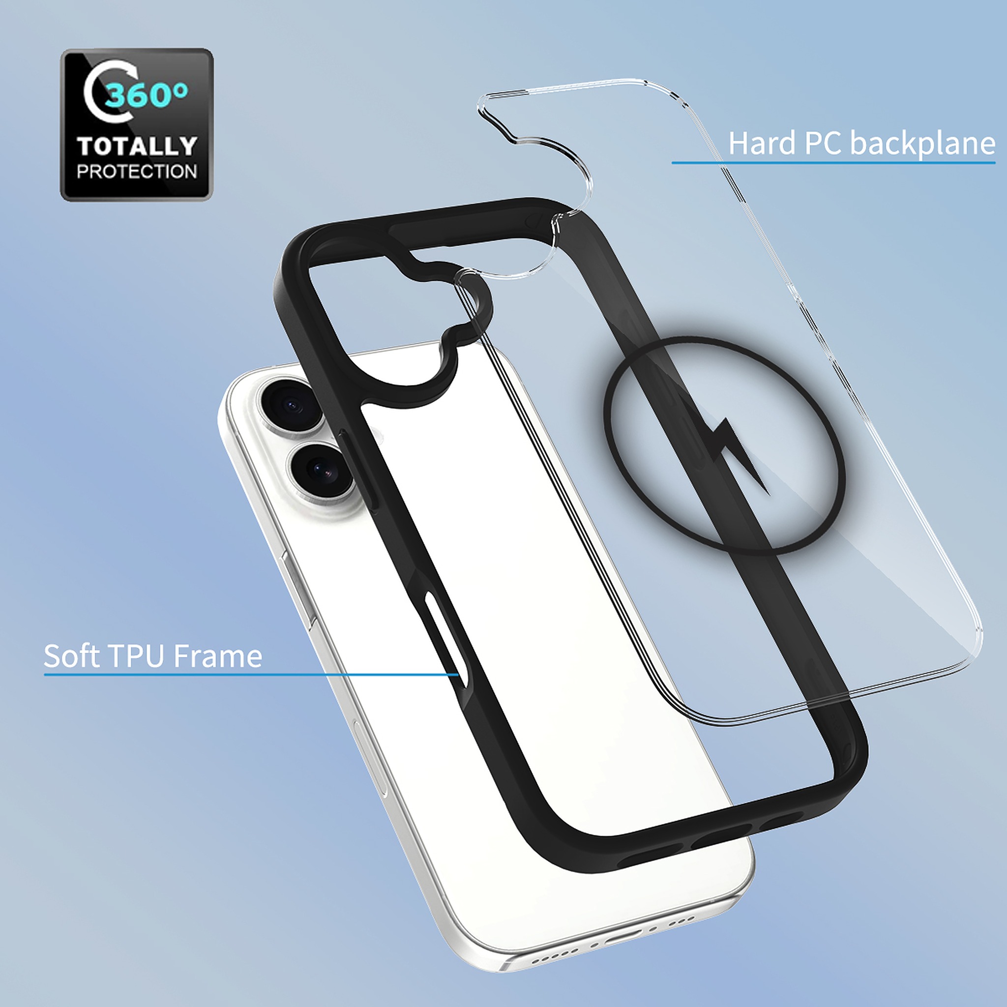 SendaFit Clear Two-in-One MagSafe Case for iPhone 16 detail 4