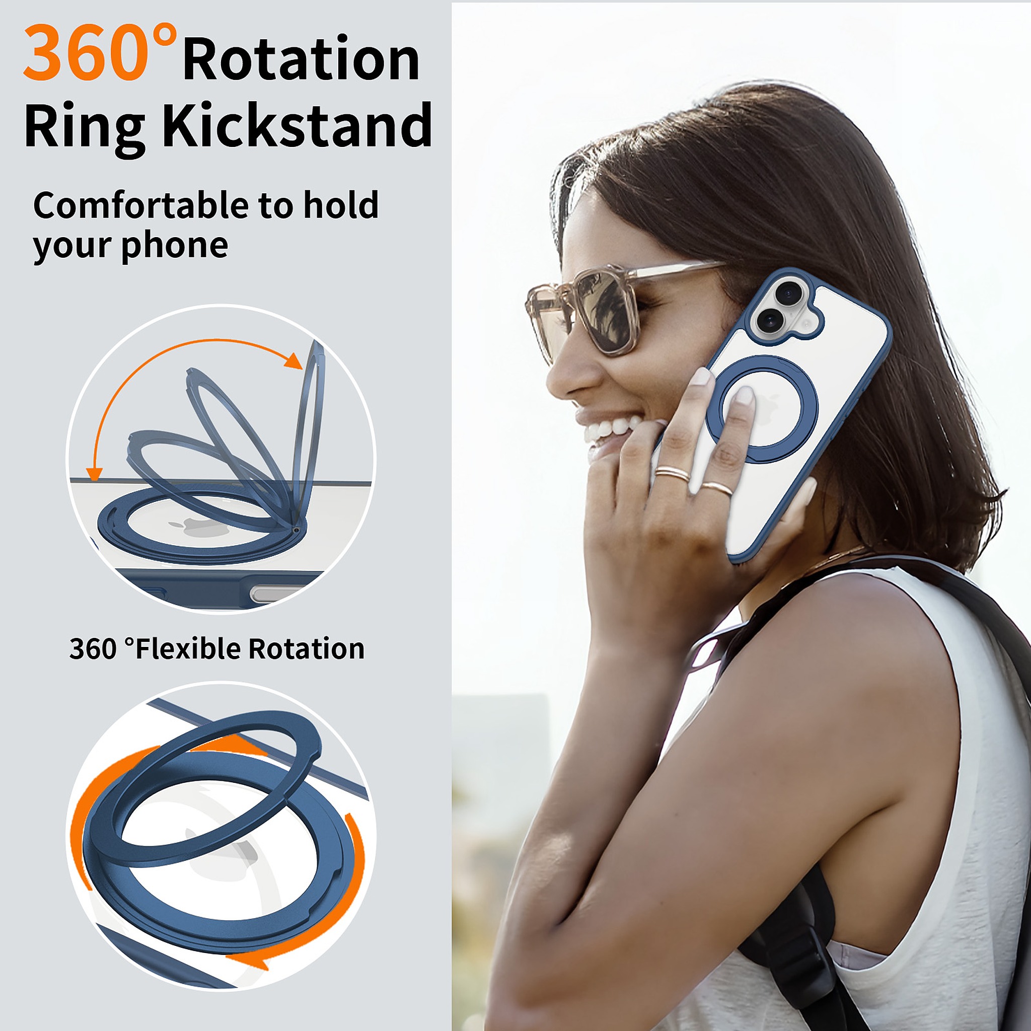 SendaFit Clear 360° Stand Case for iPhone 16 detail 11
