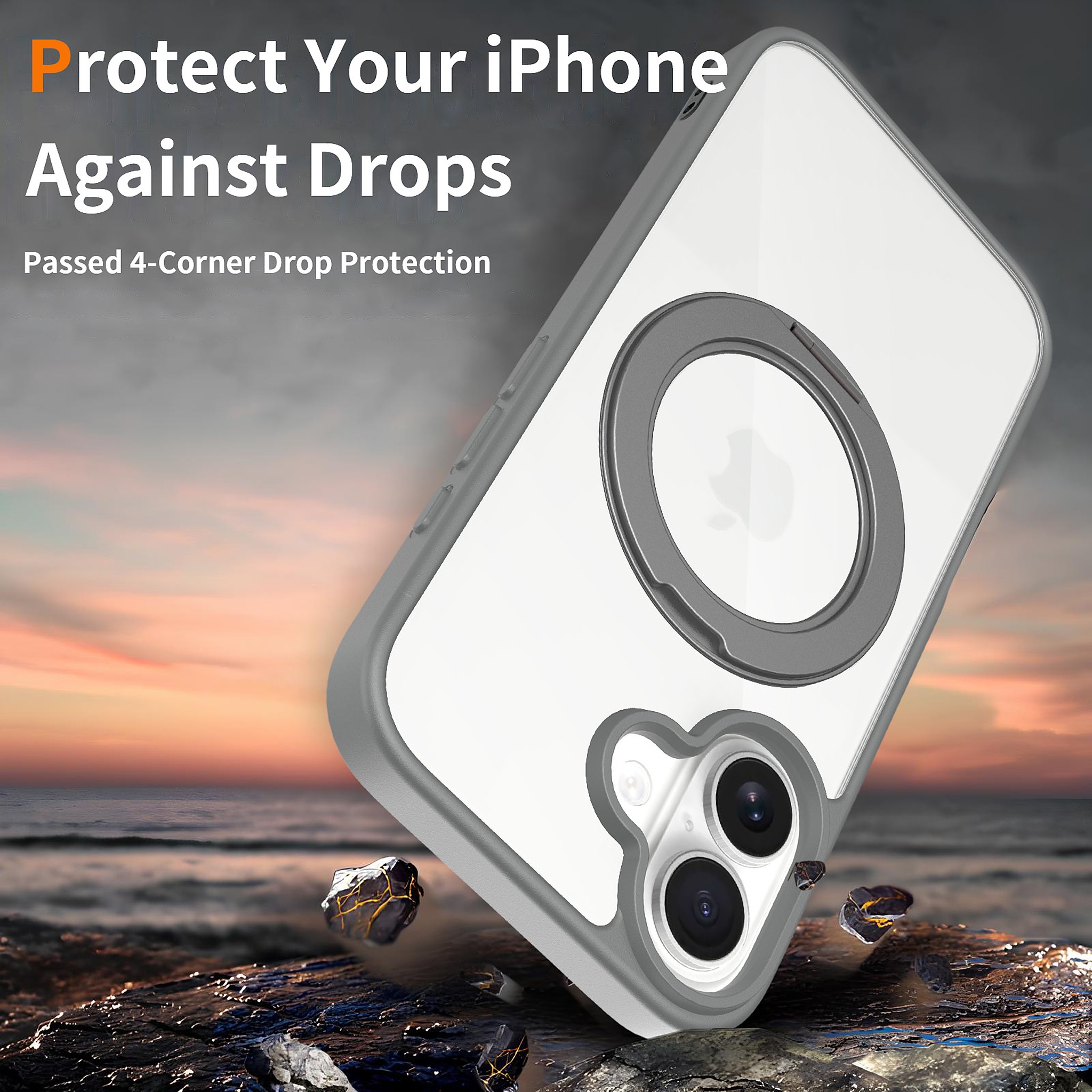 SendaFit Clear 360° Stand Case for iPhone 16 detail 15