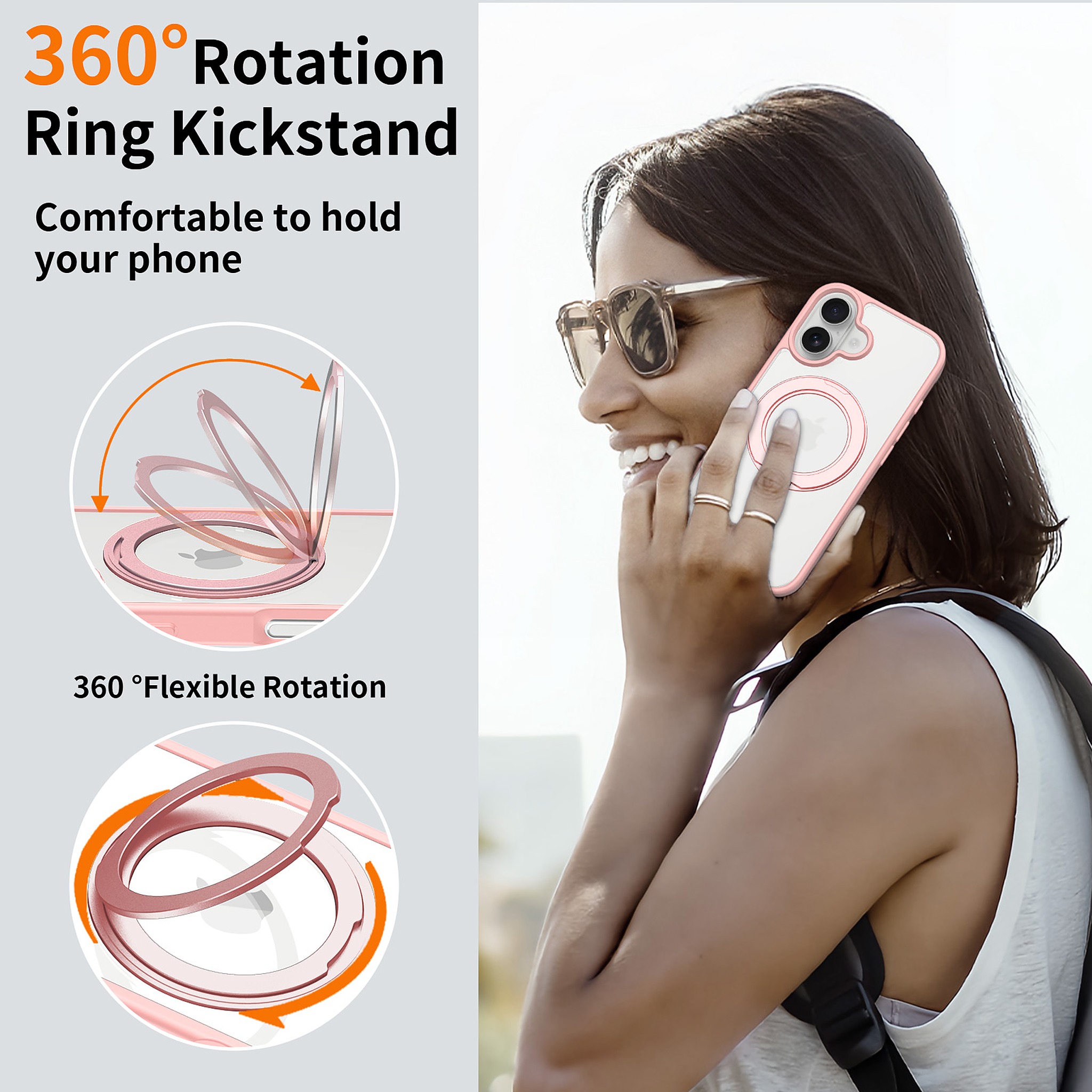 SendaFit Clear 360° Stand Case for iPhone 16 detail 28