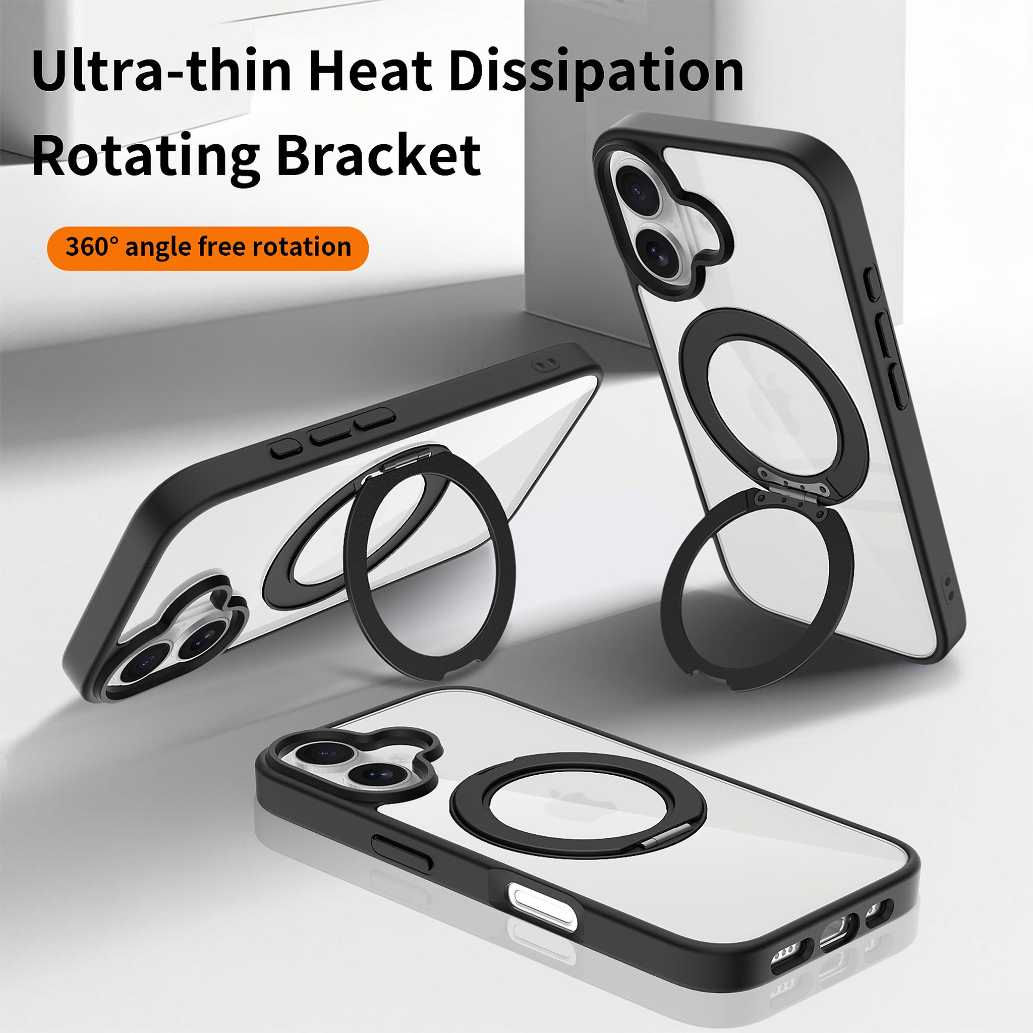 SendaFit Clear 360° Stand Case for iPhone 16 detail 3