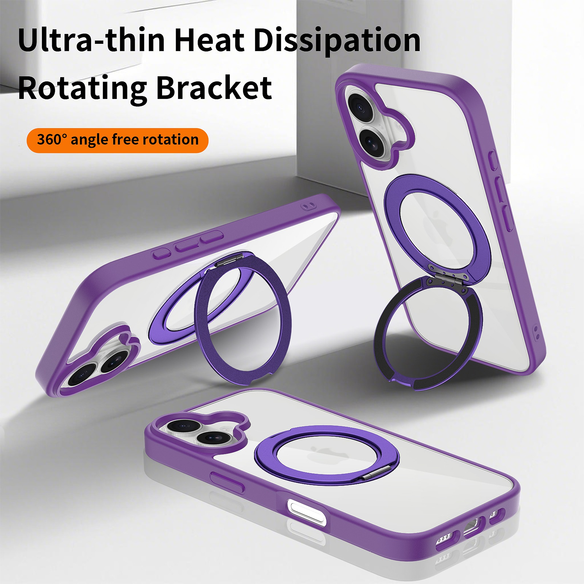 SendaFit Clear 360° Stand Case for iPhone 16 detail 8