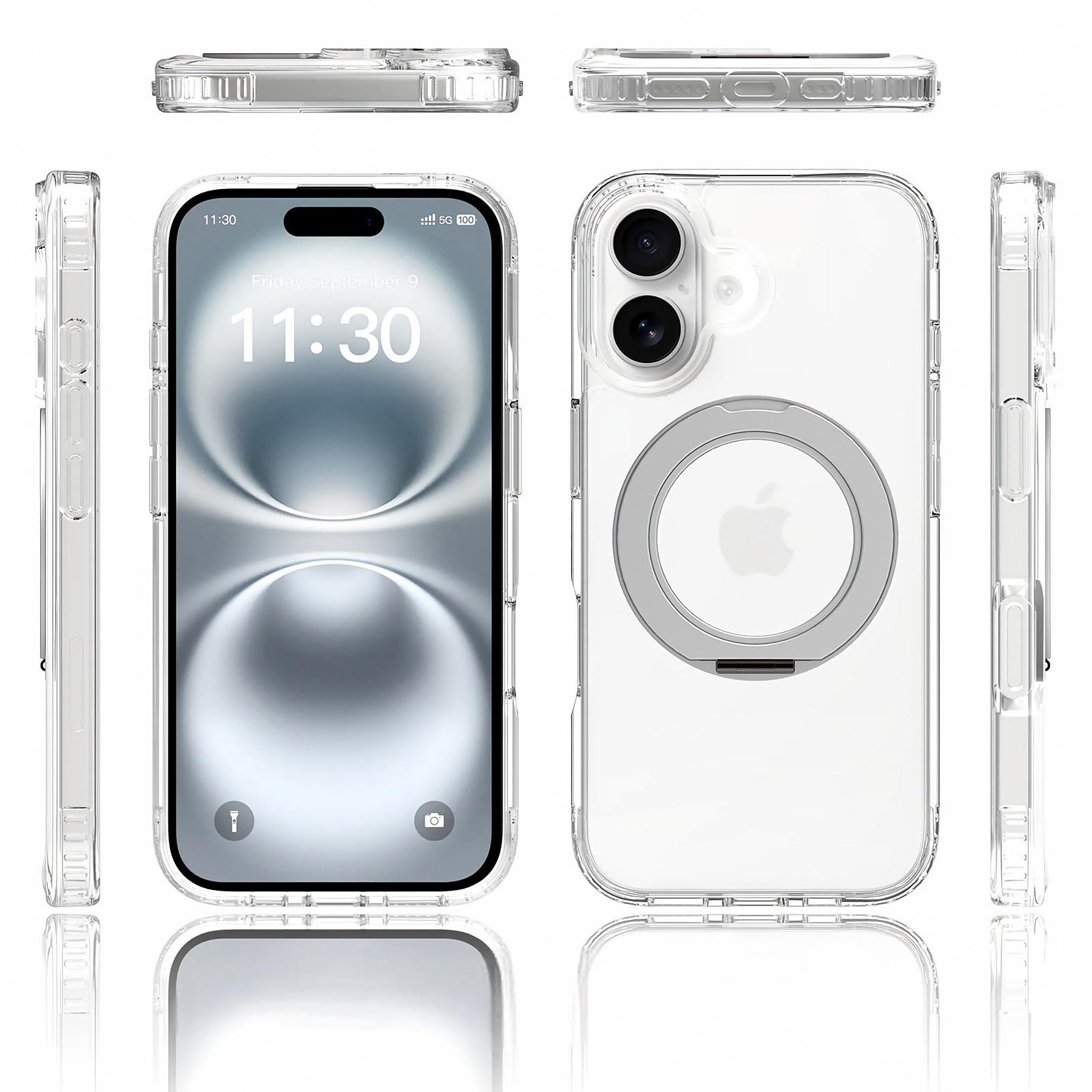 SendaFit Clear 360° Stand Case for iPhone 16