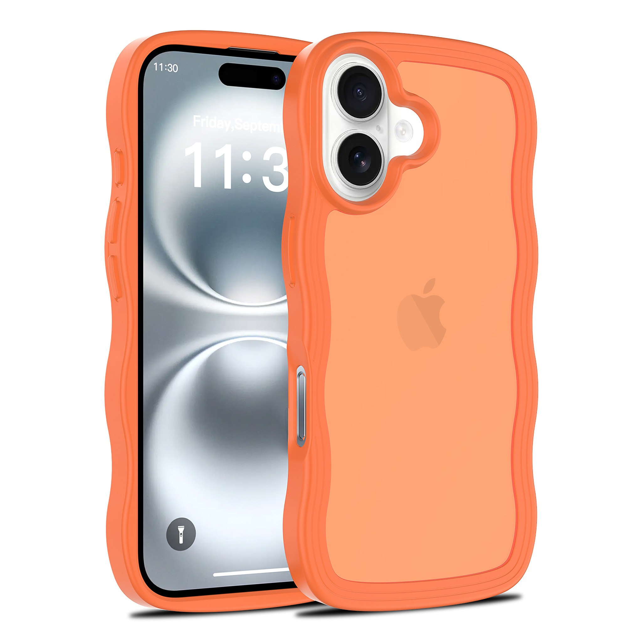 SendaFit Wavy Matte Two-in-One Case for iPhone 16 - Orange