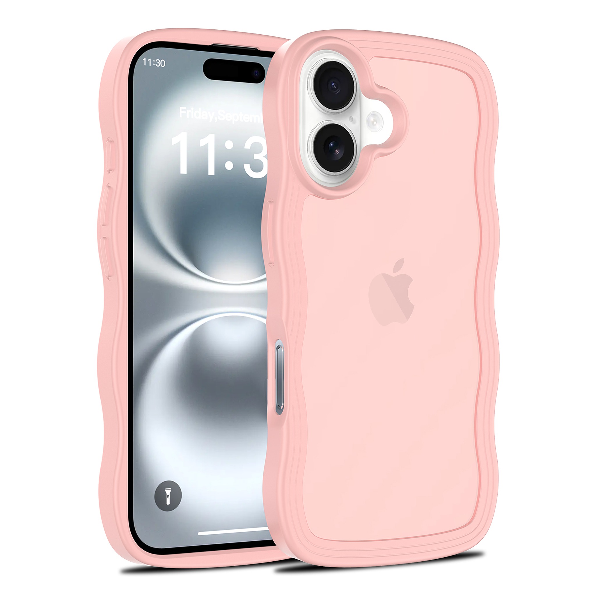 SendaFit Wavy Matte Two-in-One Case for iPhone 16 - Light Pink