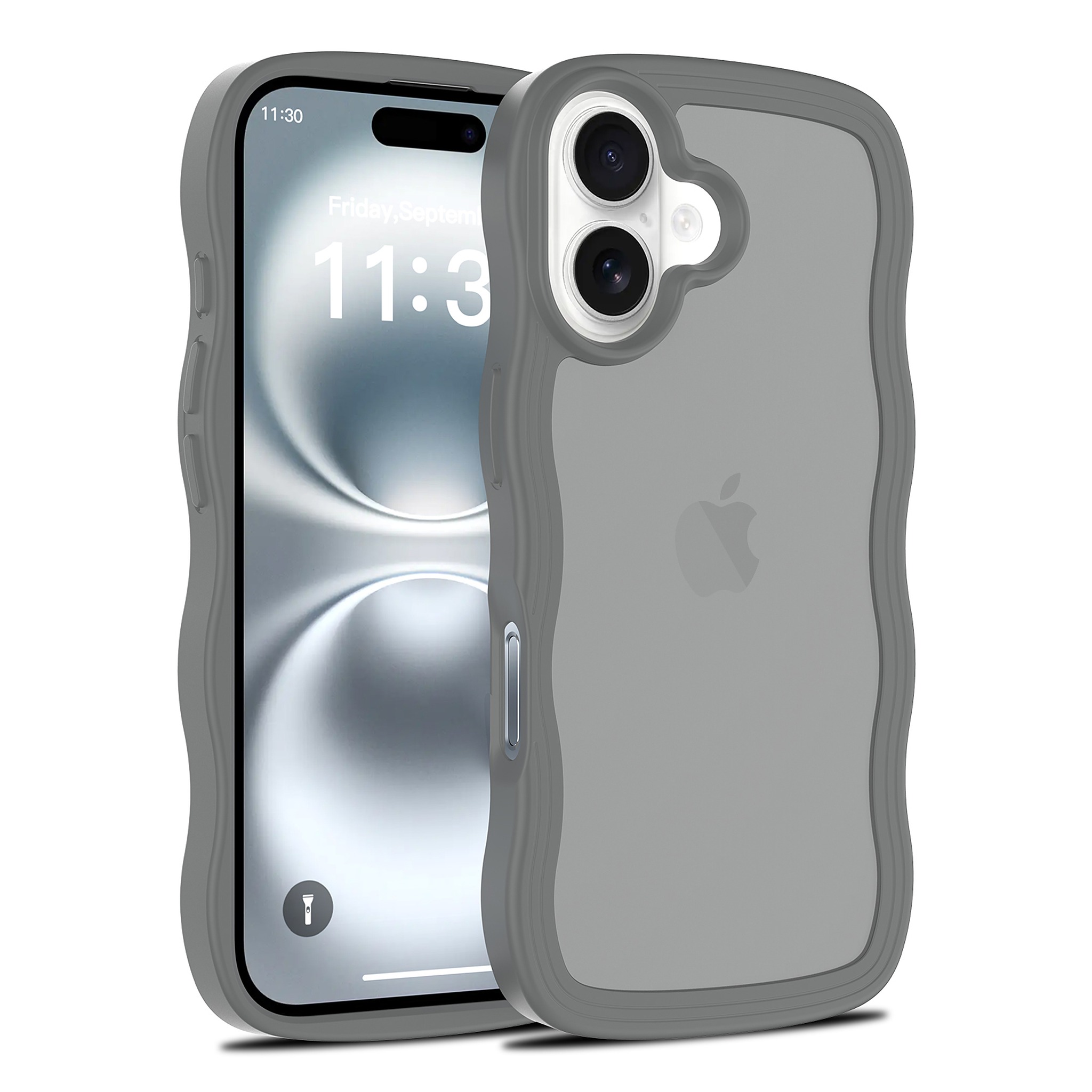 SendaFit Wavy Matte Two-in-One Case for iPhone 16 - Dark Gray