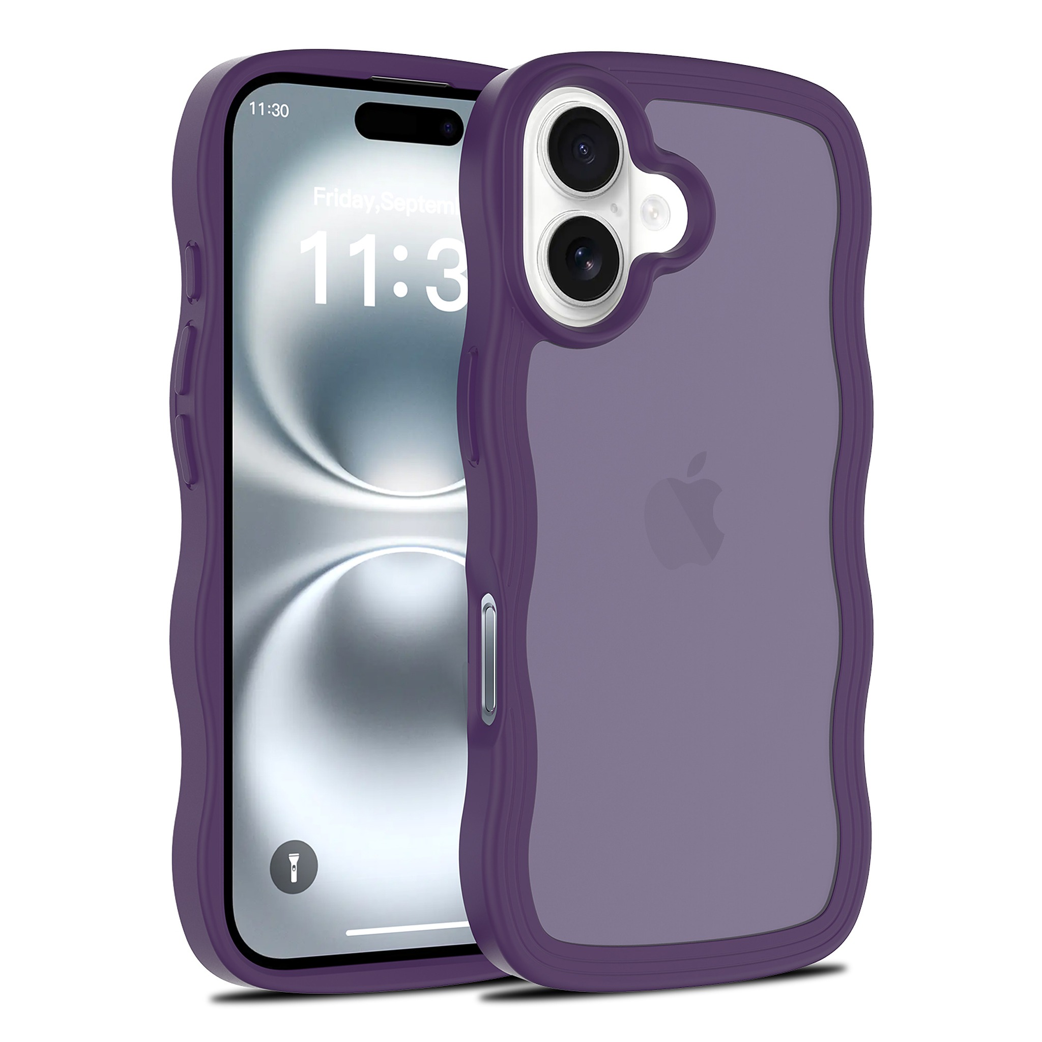SendaFit Wavy Matte Two-in-One Case for iPhone 16 - Deep Purple