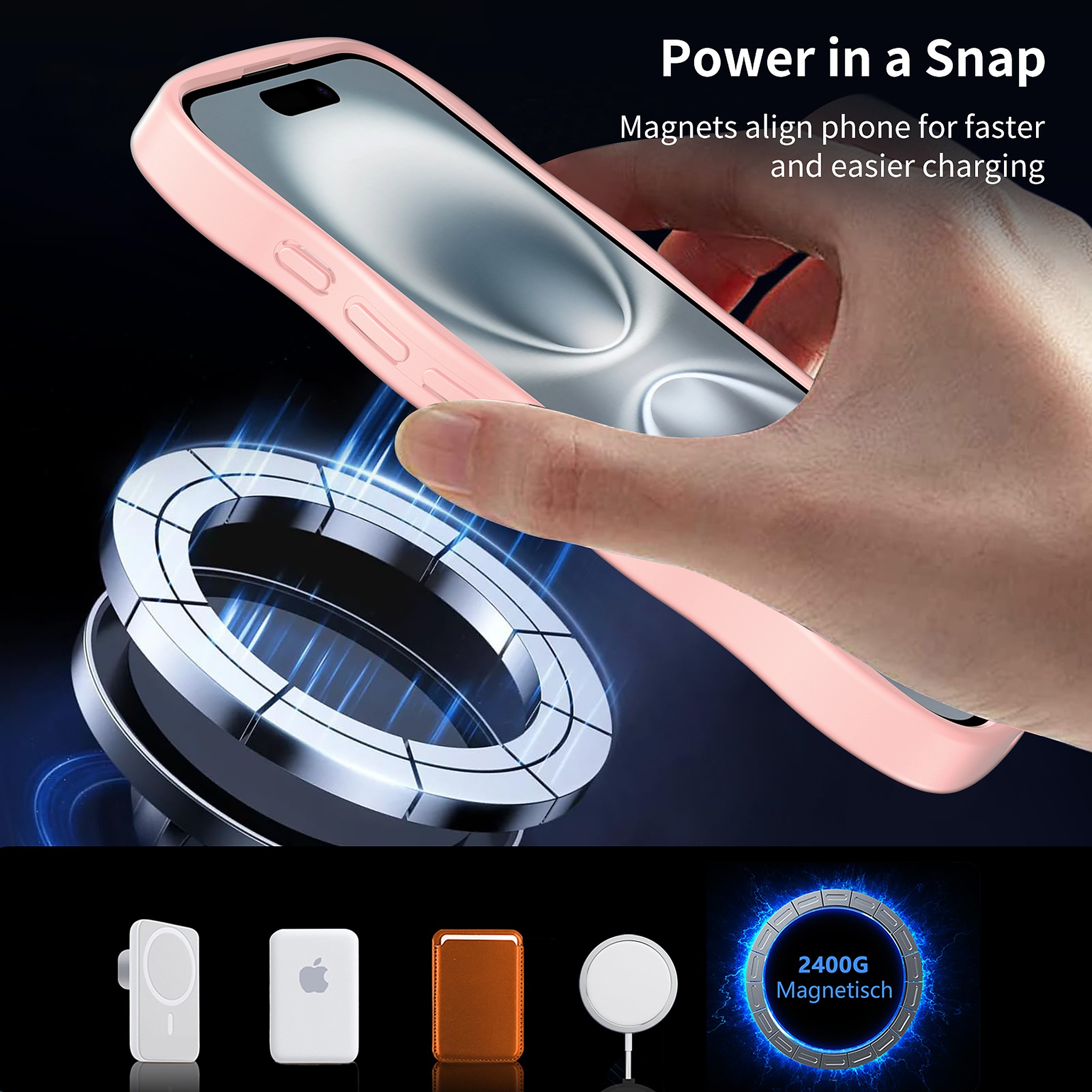 SendaFit Wavy Matte Two-in-One MagSafe Case for iPhone 16 (Orange Accent) detail 13