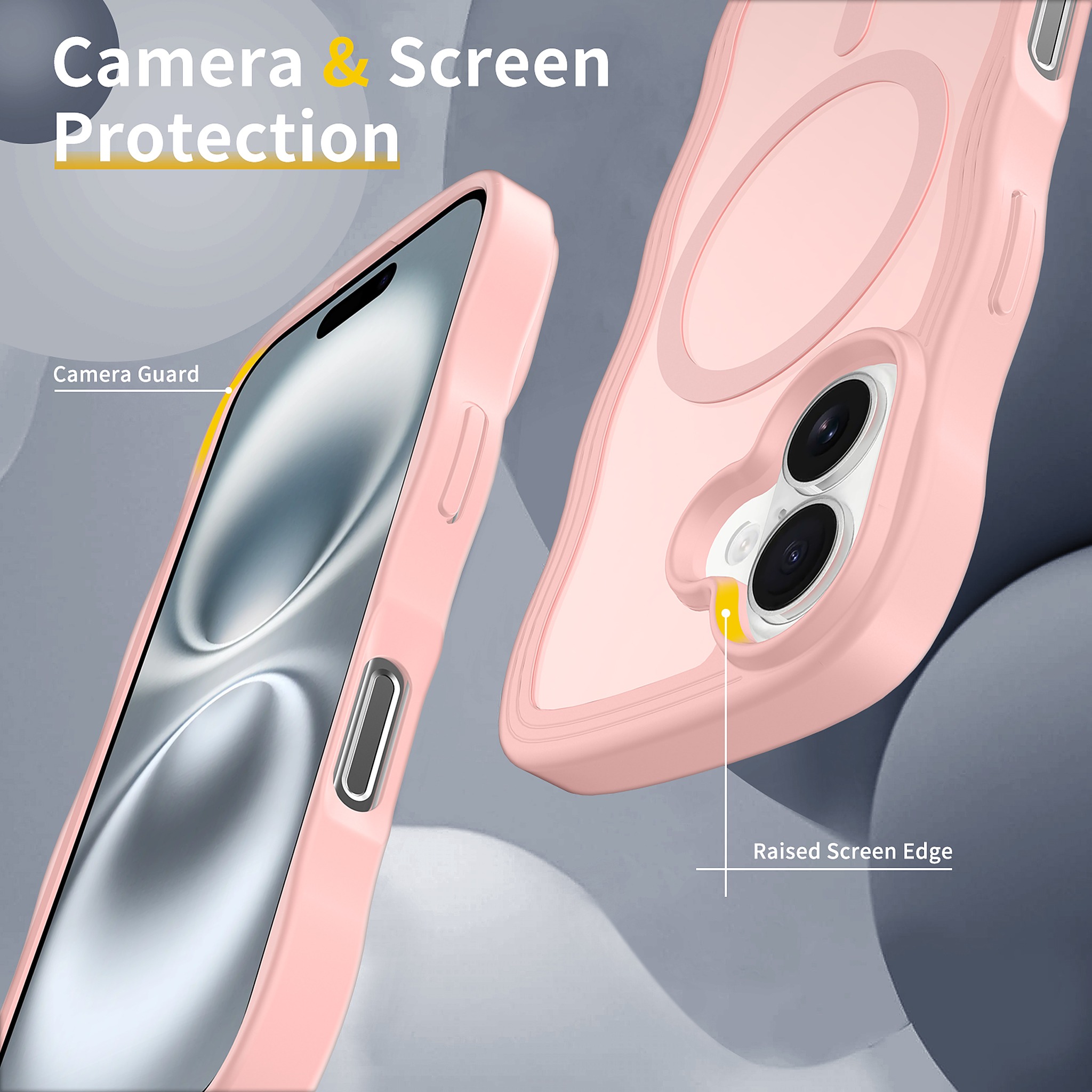 SendaFit Wavy Matte Two-in-One MagSafe Case for iPhone 16 (Orange Accent) detail 14
