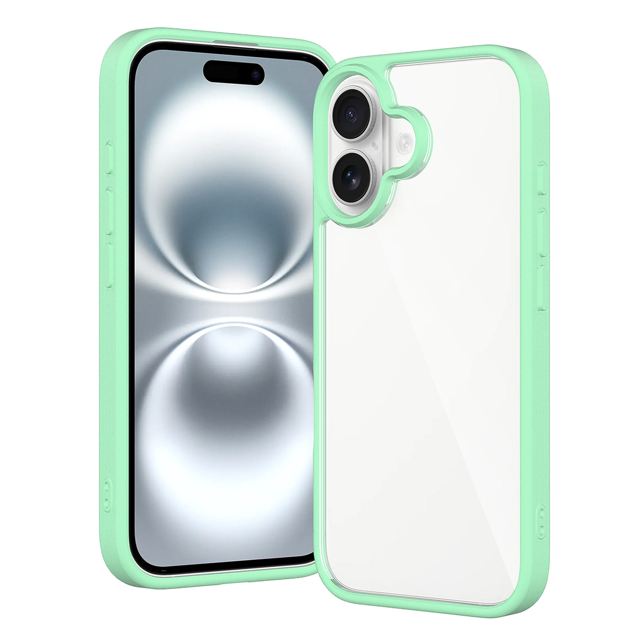 SendaFit Clear Two-in-One Case for iPhone 16 - Ice Green