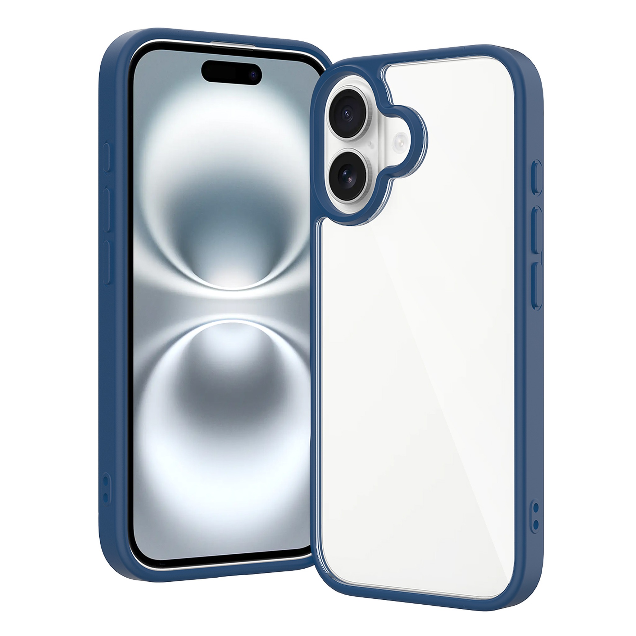 SendaFit Clear Two-in-One Case for iPhone 16 - Royal Blue