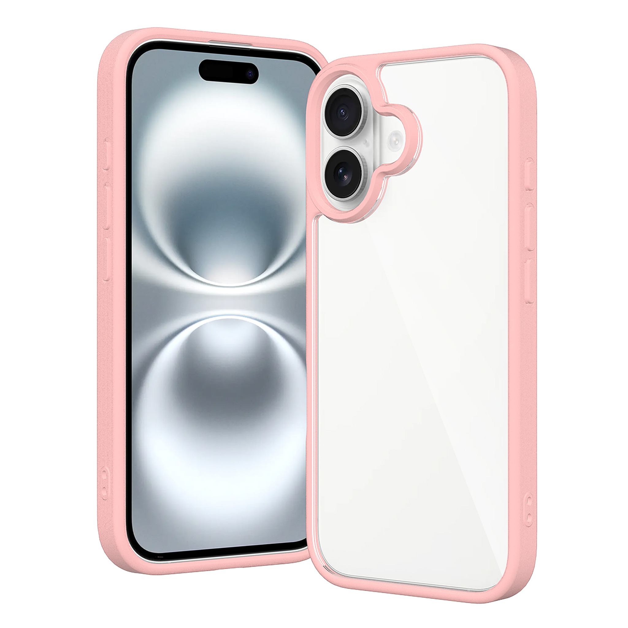 SendaFit Clear Two-in-One Case for iPhone 16 - Light Pink