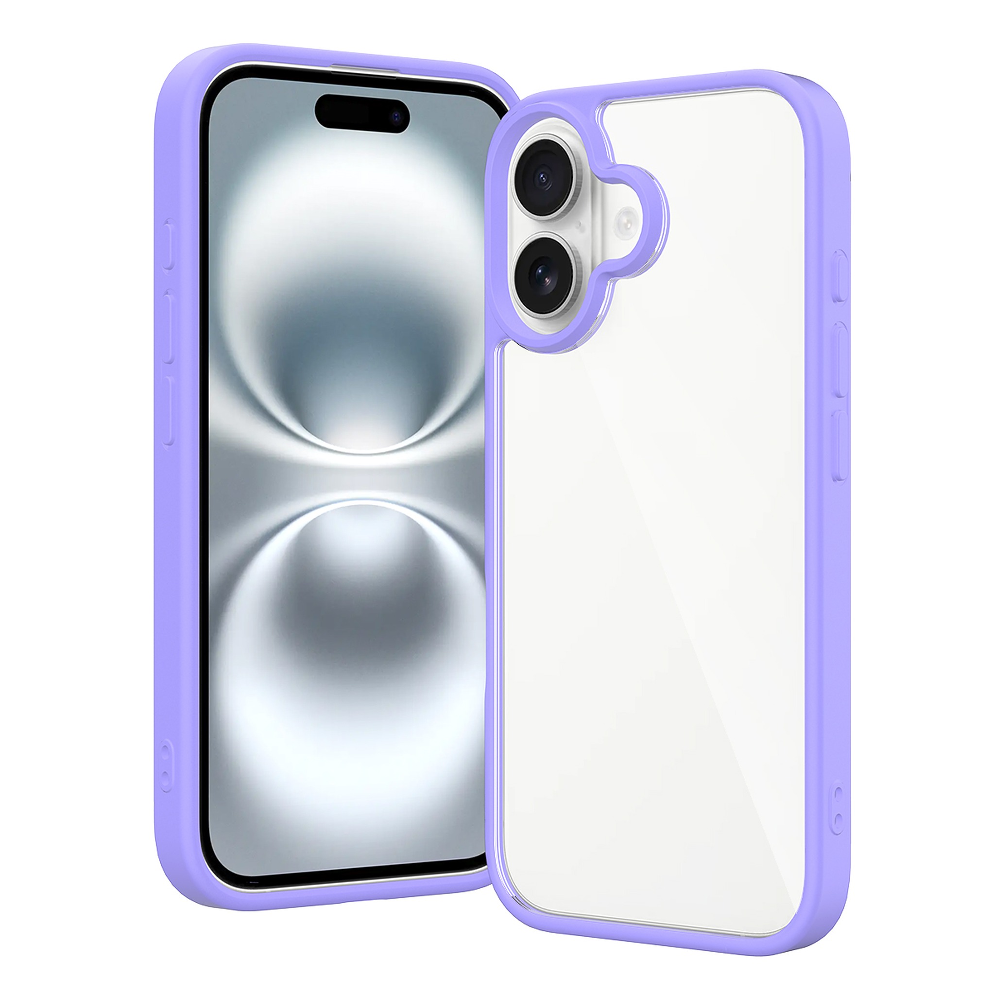 SendaFit Clear Two-in-One Case for iPhone 16 - Light Purple