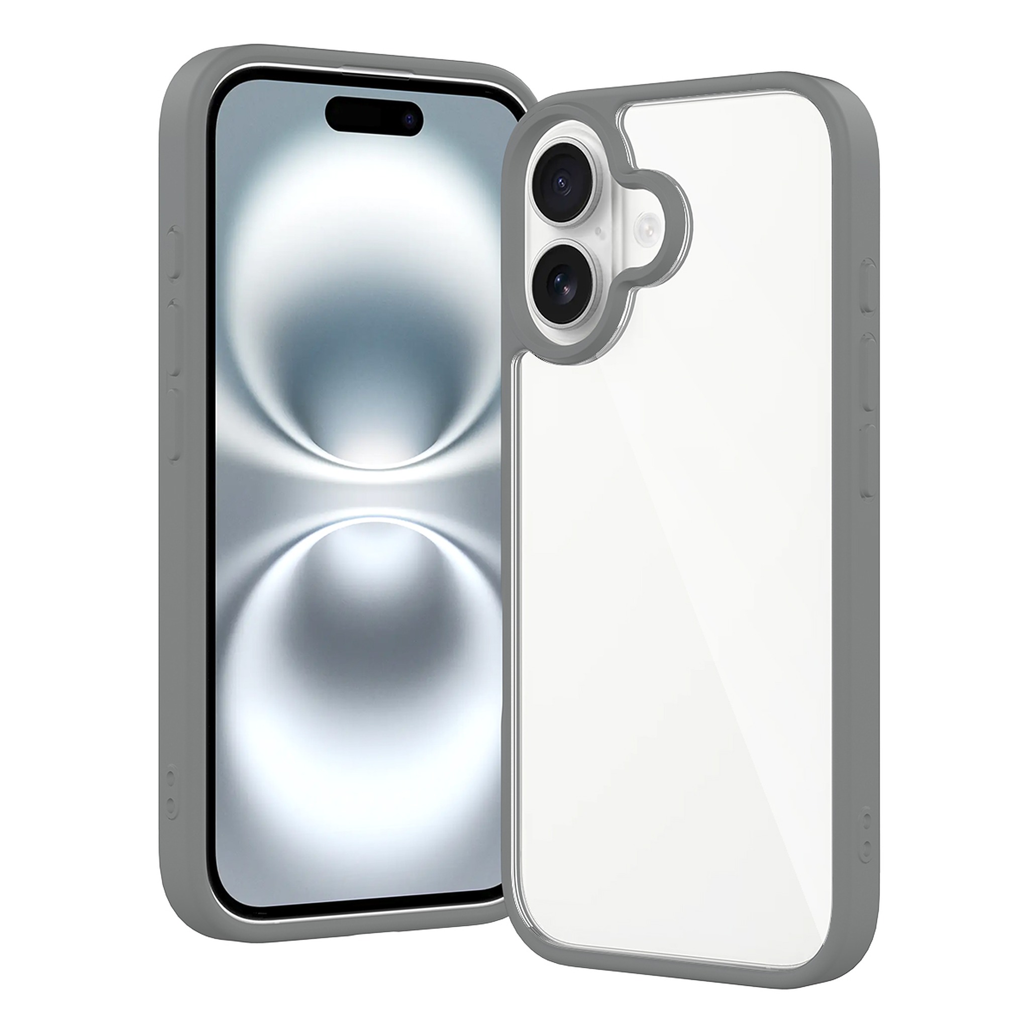 SendaFit Clear Two-in-One Case for iPhone 16 - Dark Gray