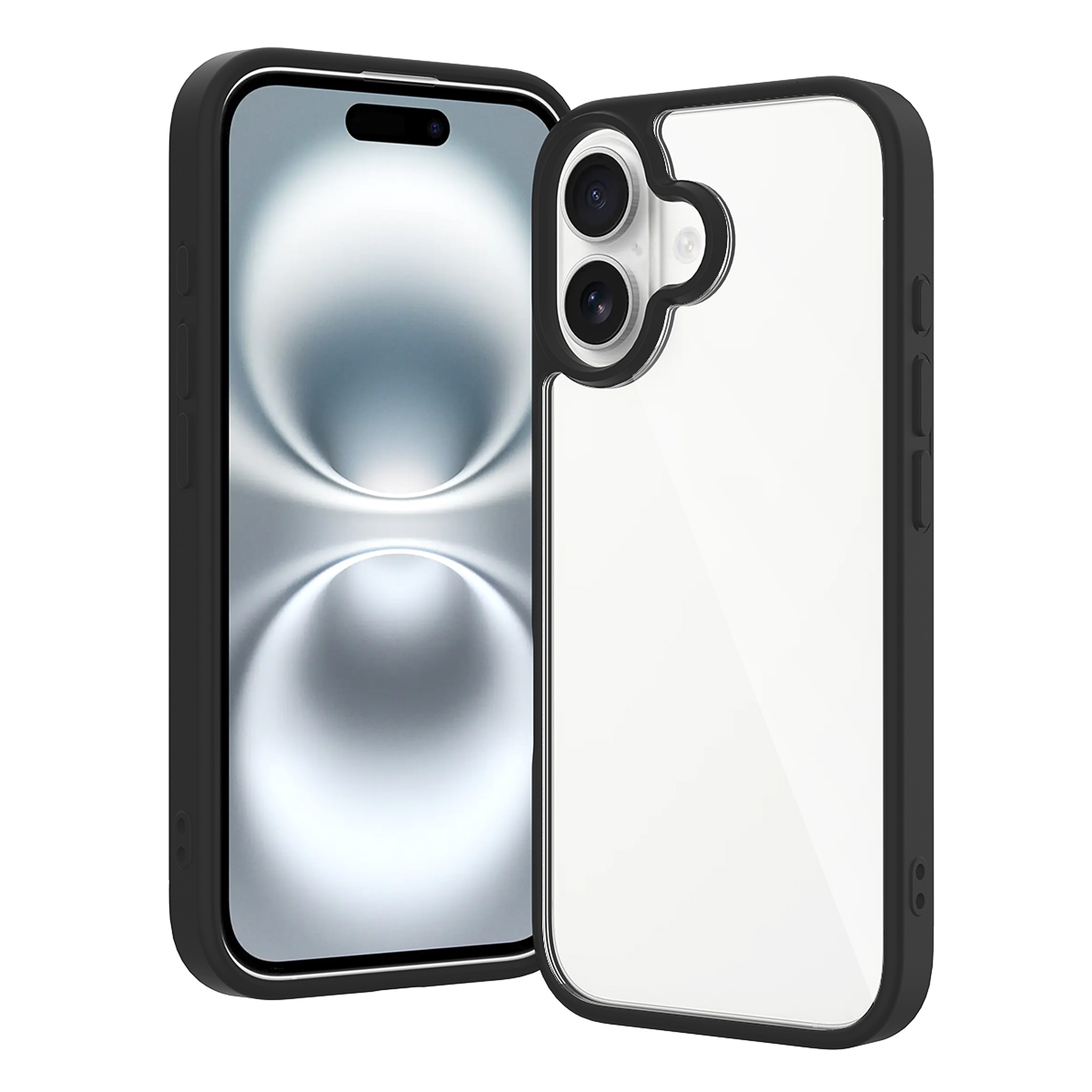 SendaFit Clear Two-in-One Case for iPhone 16 - Matte Black
