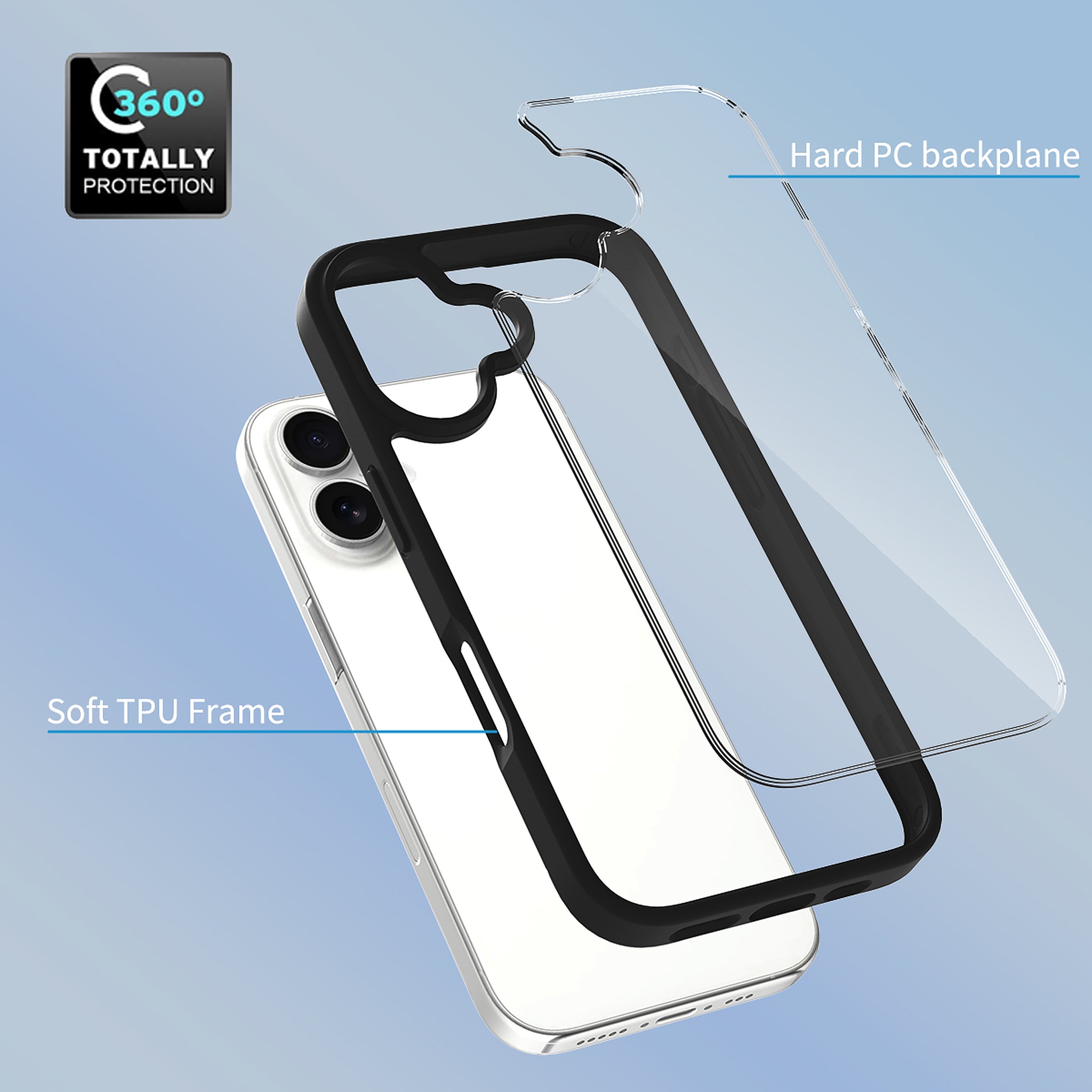 SendaFit Clear Two-in-One Case for iPhone 16 detail 3