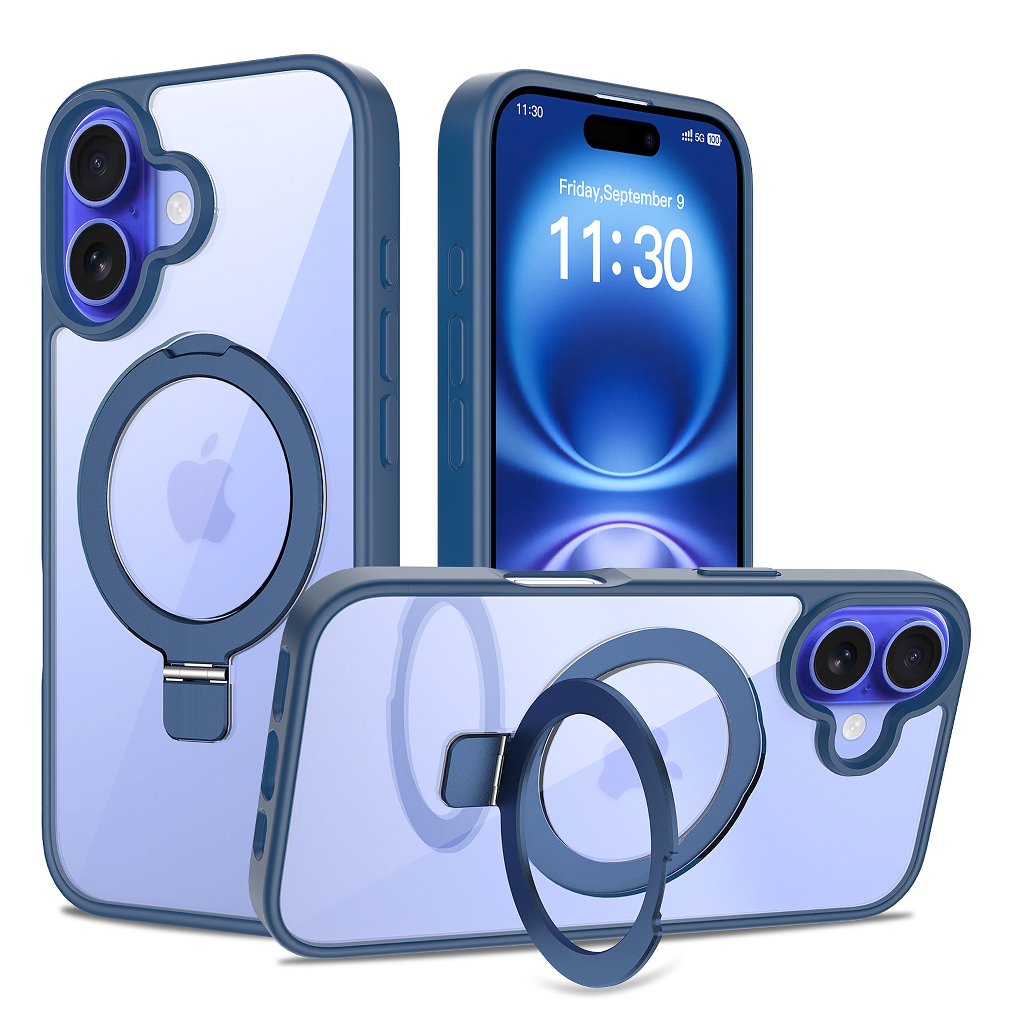 SendaFit Clear Racket-Stand Case for iPhone 16 - Royal Blue