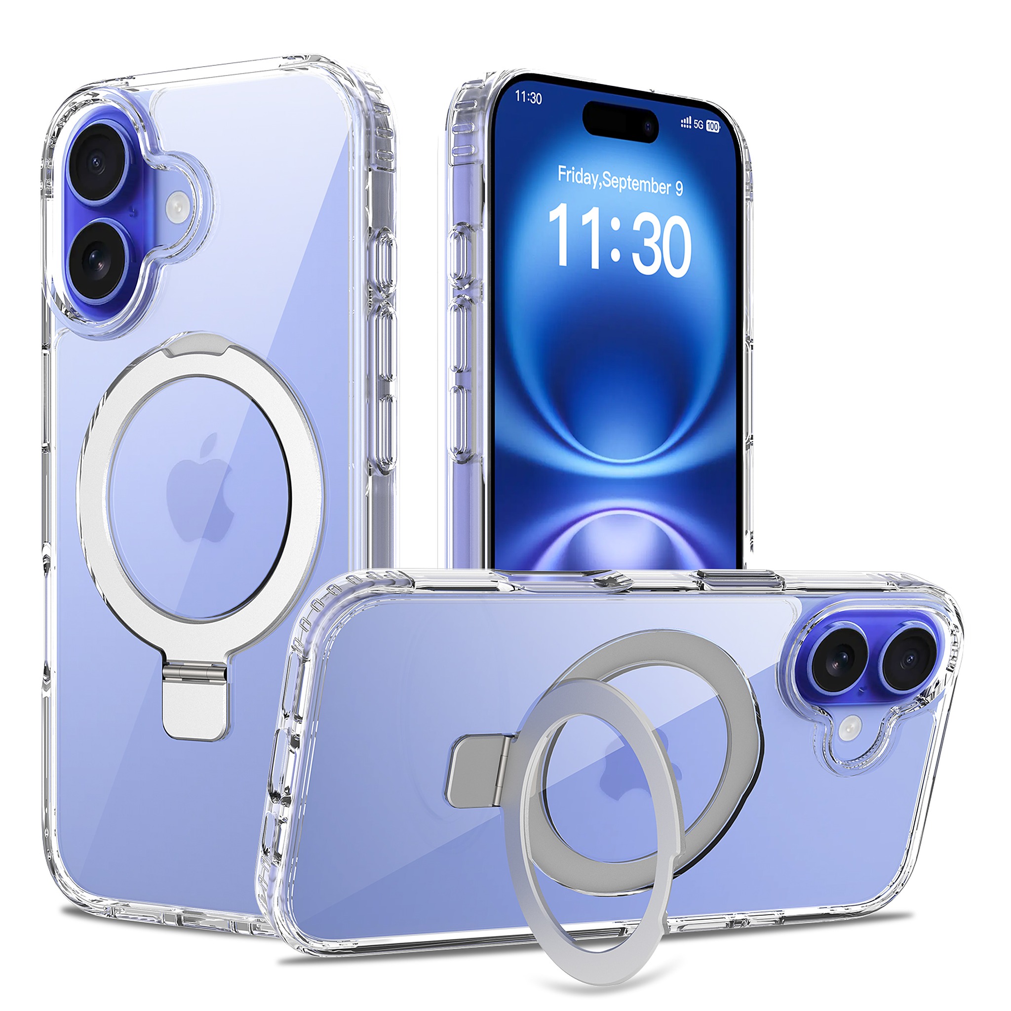 SendaFit Clear Racket-Stand Case for iPhone 16 - Transparent