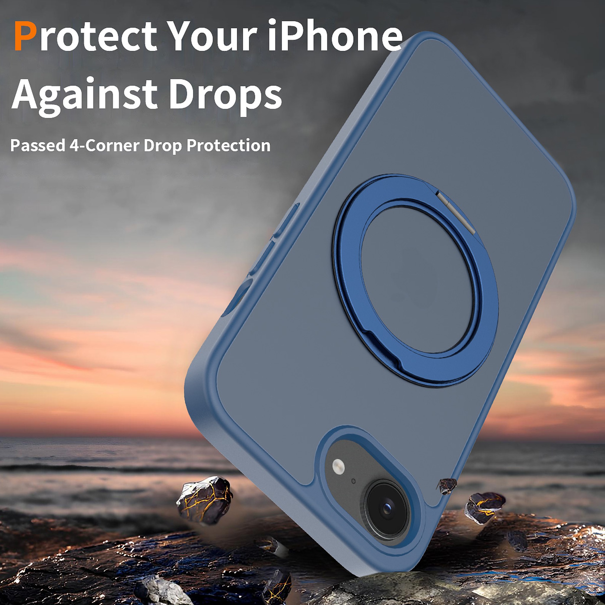 SendaFit Matte Skin-Feel 360° Stand Case for iPhone 16e detail 1
