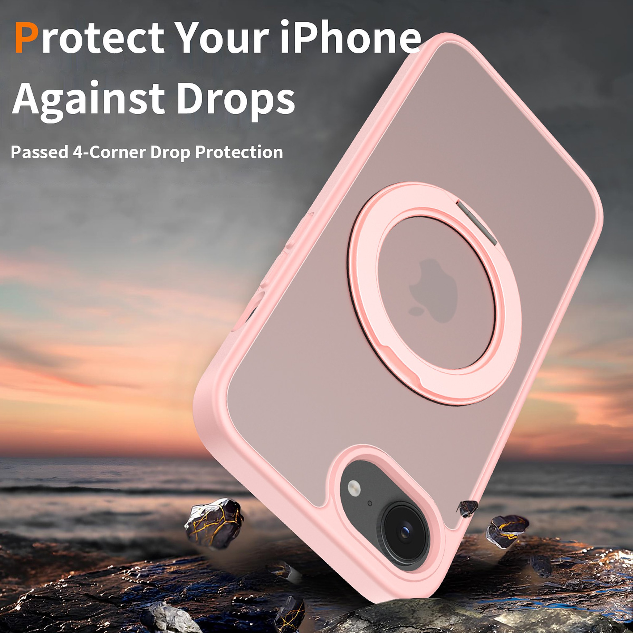 SendaFit Matte Skin-Feel 360° Stand Case for iPhone 16e detail 11