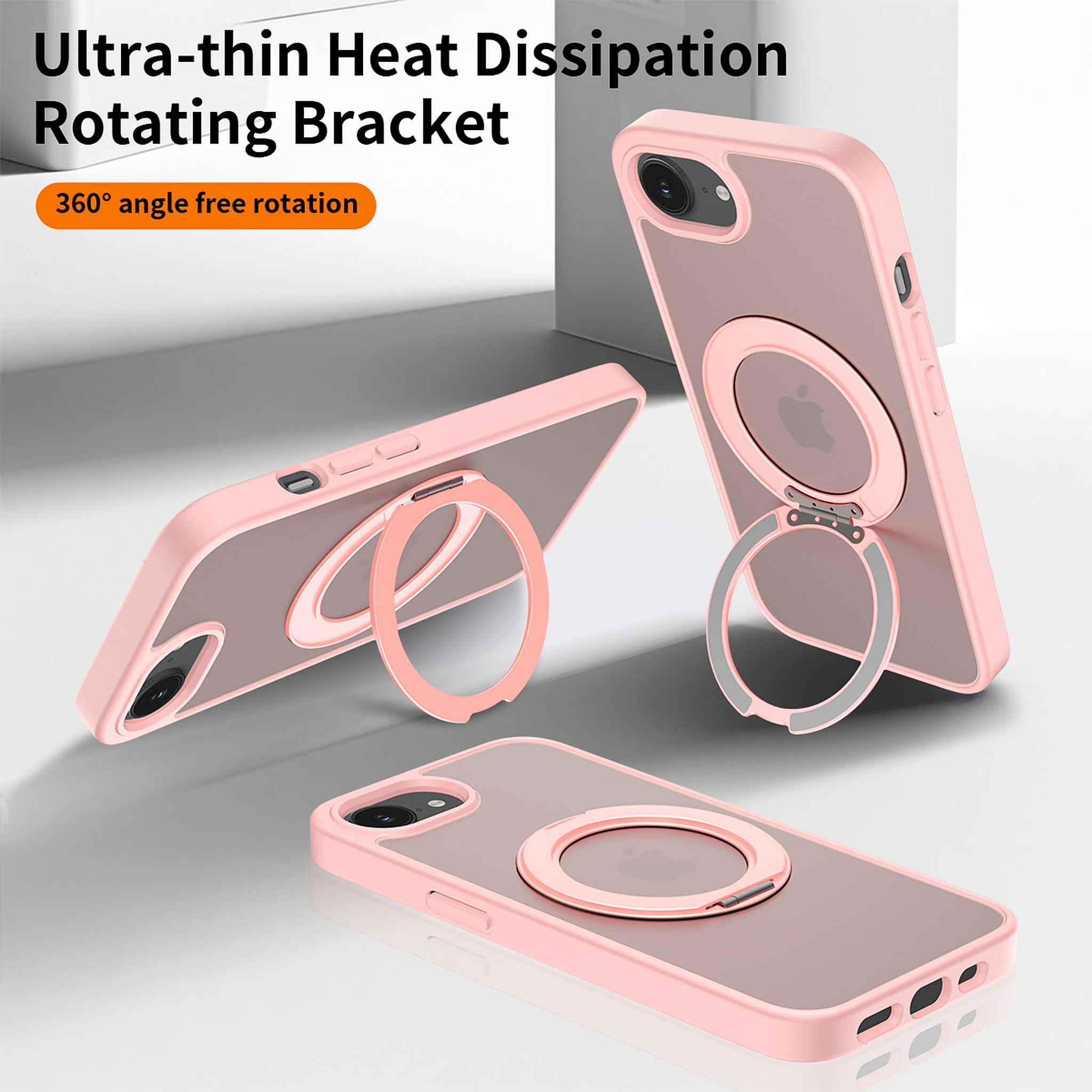 SendaFit Matte Skin-Feel 360° Stand Case for iPhone 16e detail 14