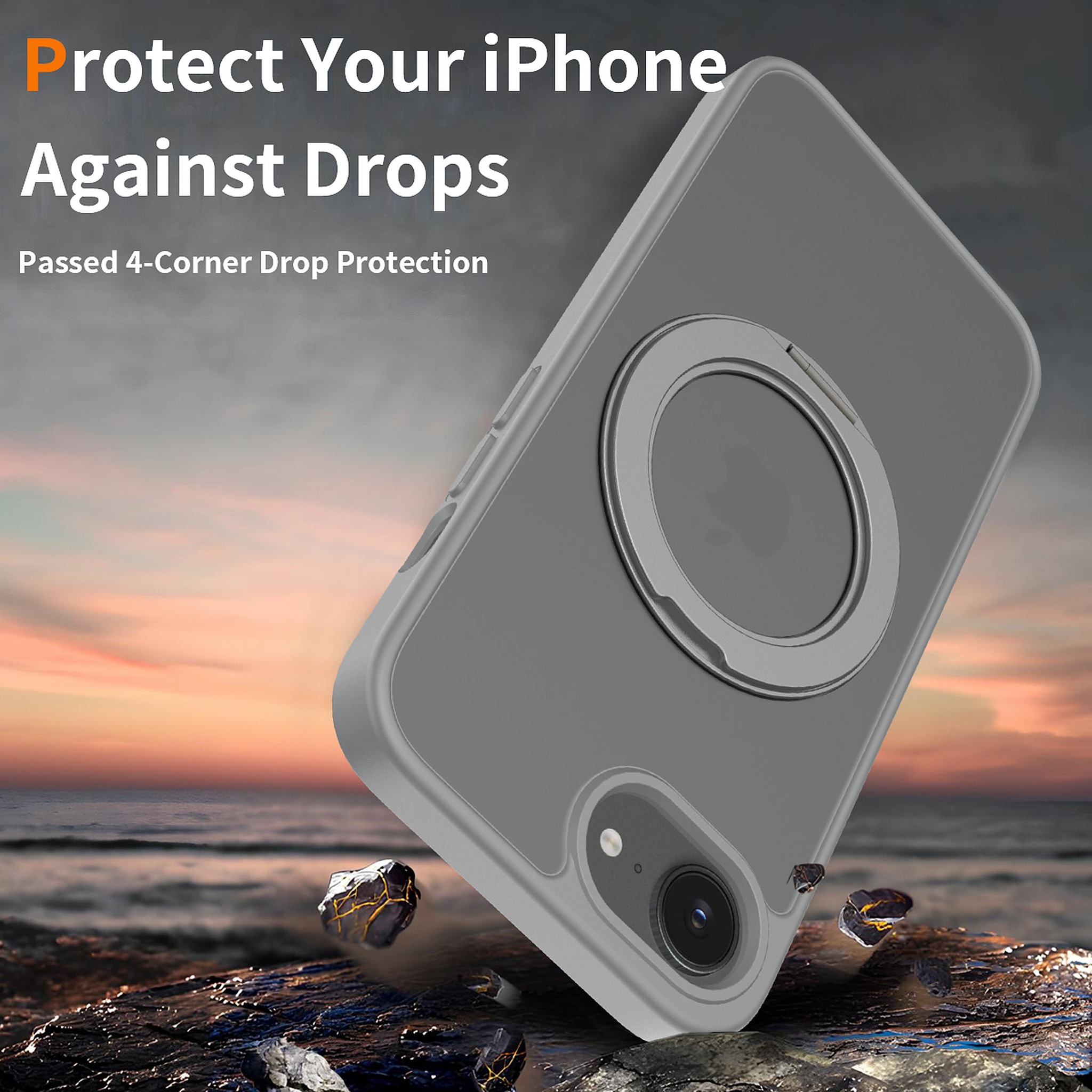 SendaFit Matte Skin-Feel 360° Stand Case for iPhone 16e detail 16
