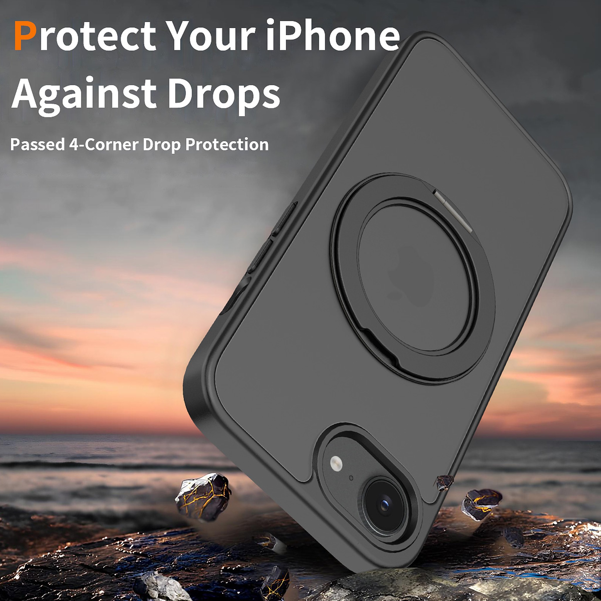 SendaFit Matte Skin-Feel 360° Stand Case for iPhone 16e detail 18