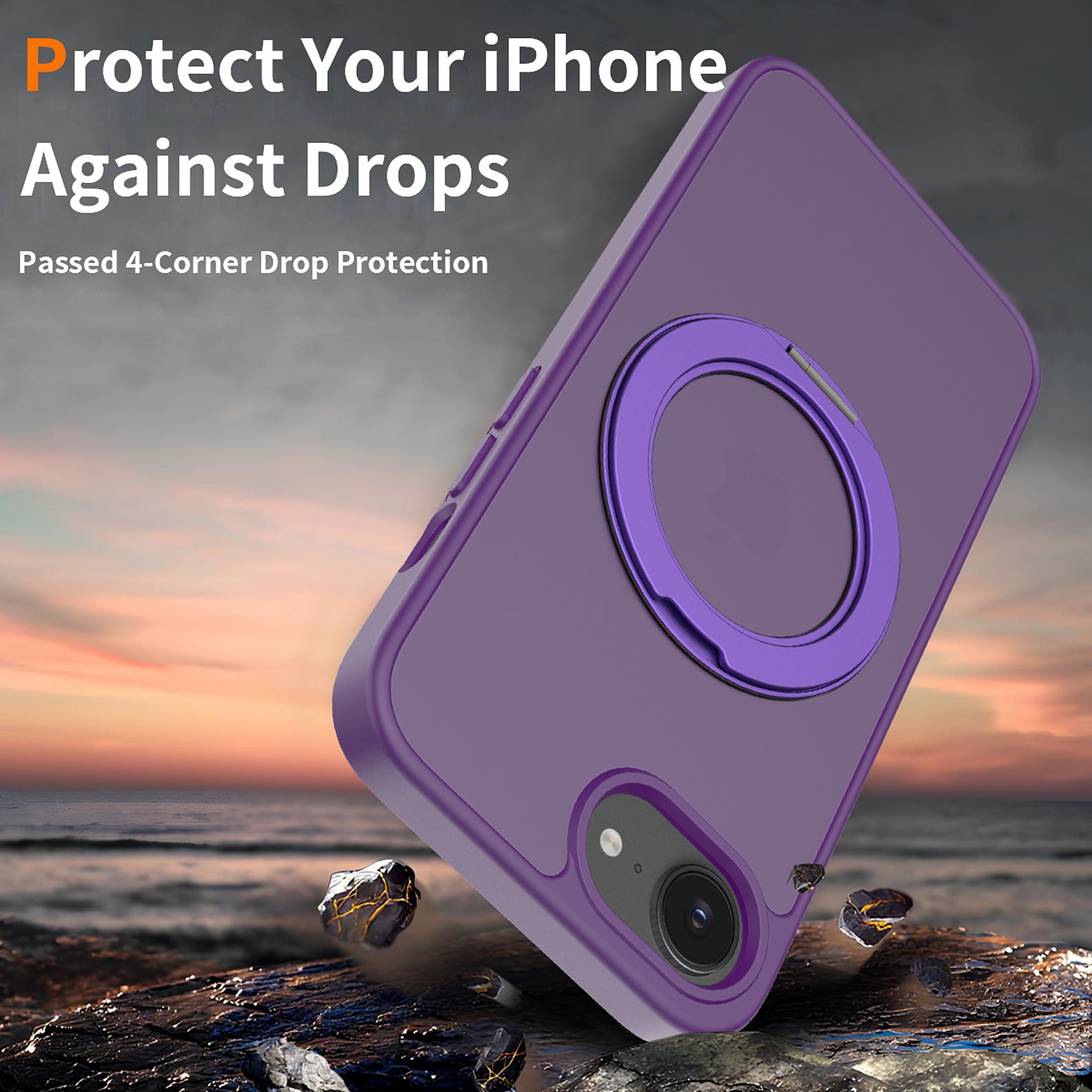 SendaFit Matte Skin-Feel 360° Stand Case for iPhone 16e detail 22
