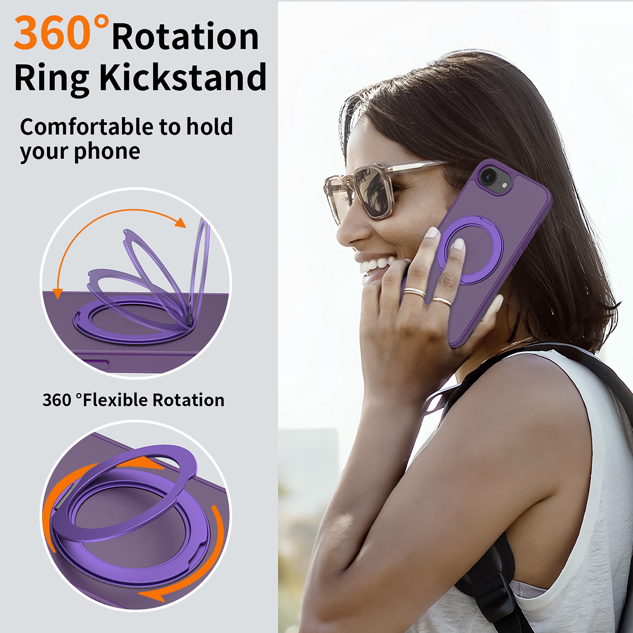 SendaFit Matte Skin-Feel 360° Stand Case for iPhone 16e detail 23