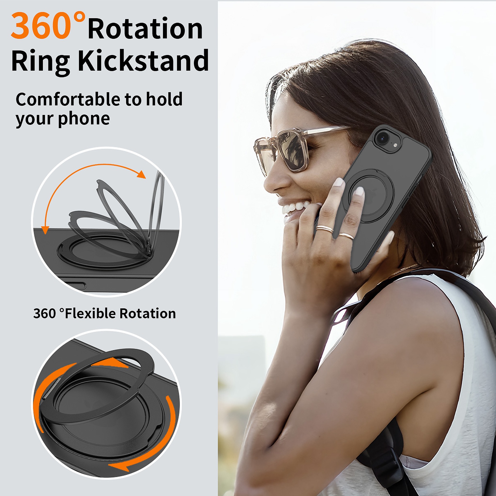 SendaFit Matte Skin-Feel 360° Stand Case for iPhone 16e detail 27