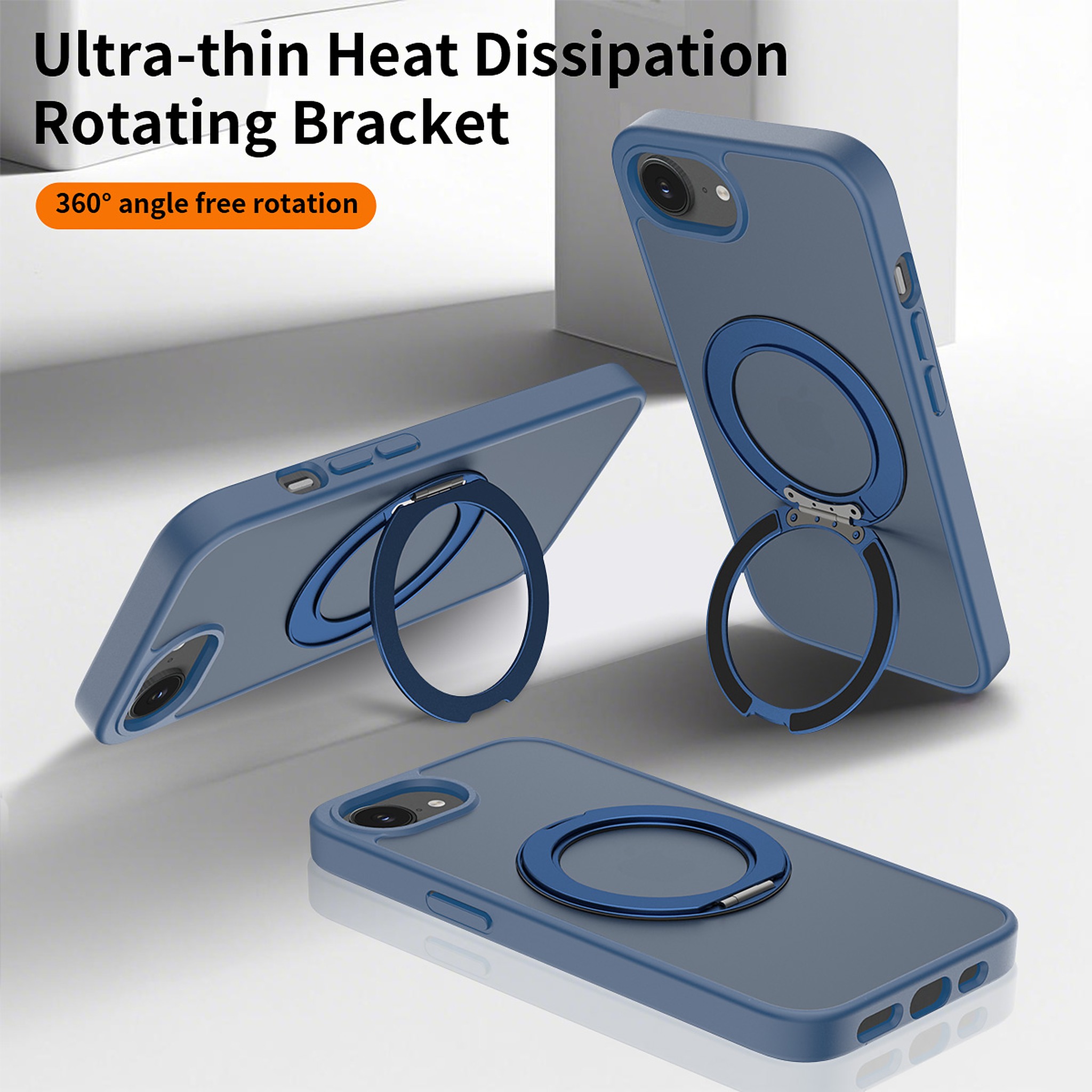 SendaFit Matte Skin-Feel 360° Stand Case for iPhone 16e detail 4