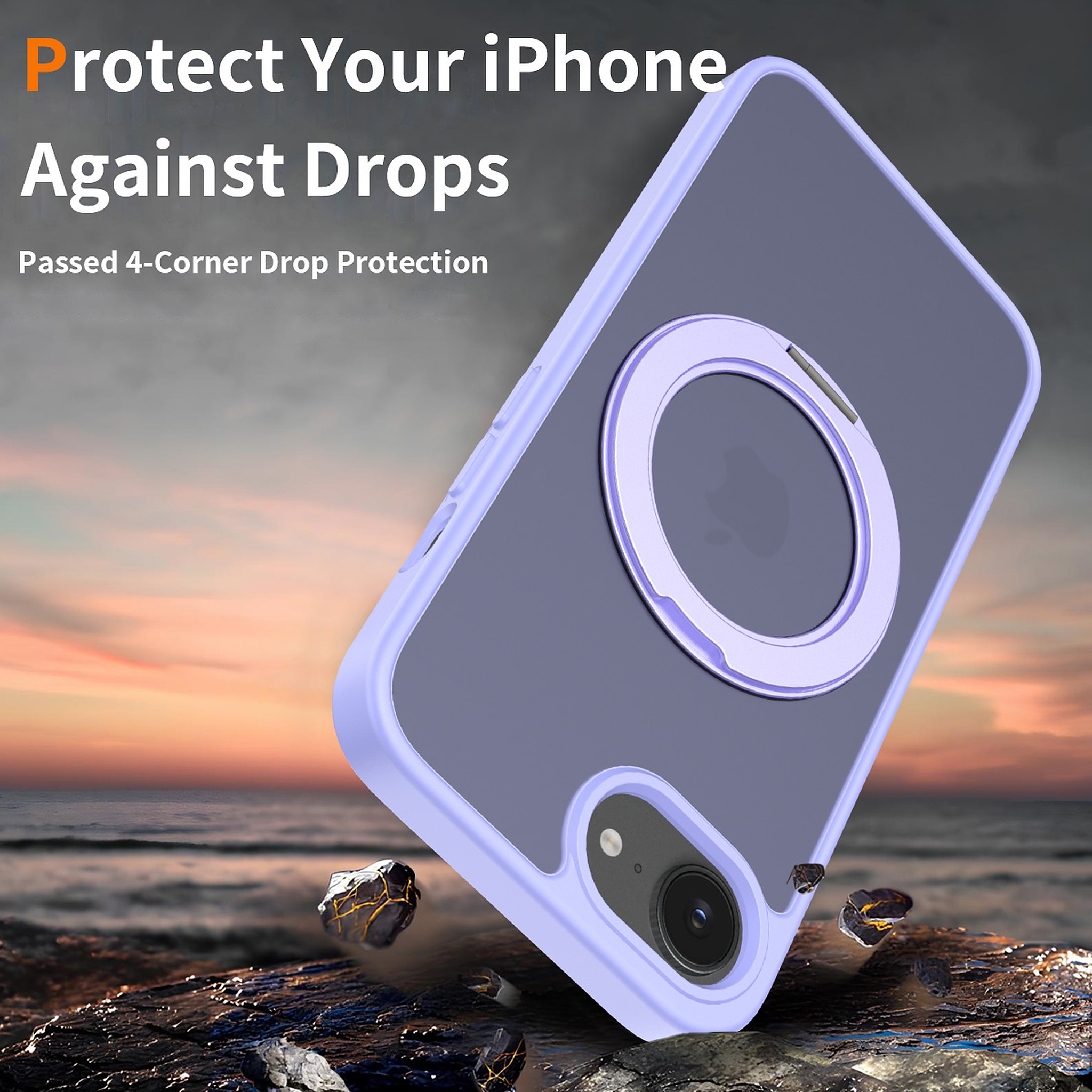 SendaFit Matte Skin-Feel 360° Stand Case for iPhone 16e detail 6