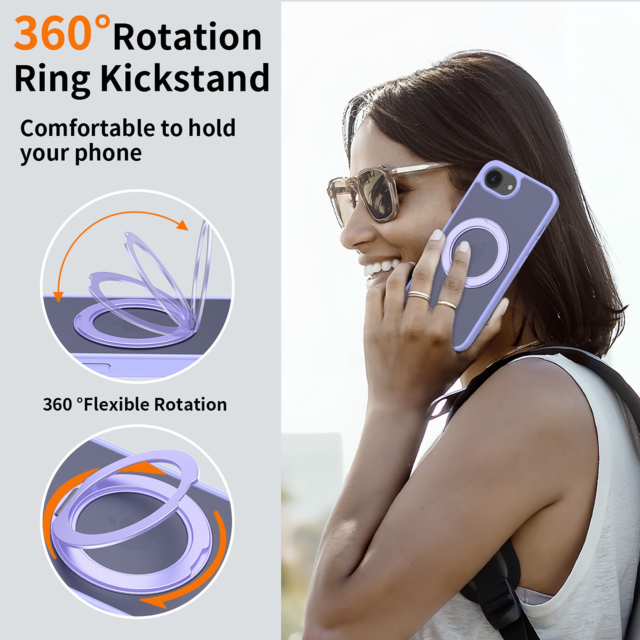 SendaFit Matte Skin-Feel 360° Stand Case for iPhone 16e detail 7