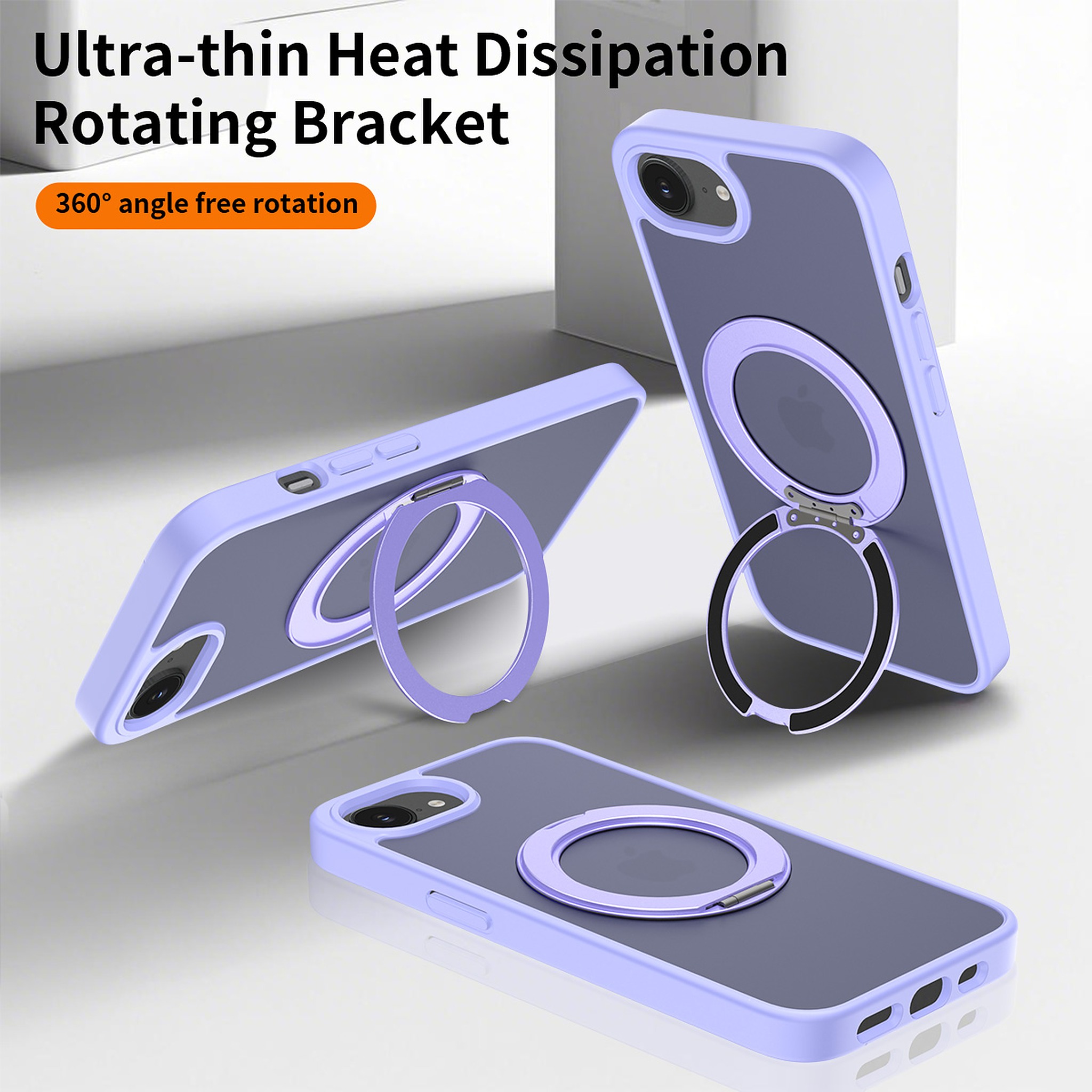 SendaFit Matte Skin-Feel 360° Stand Case for iPhone 16e detail 9