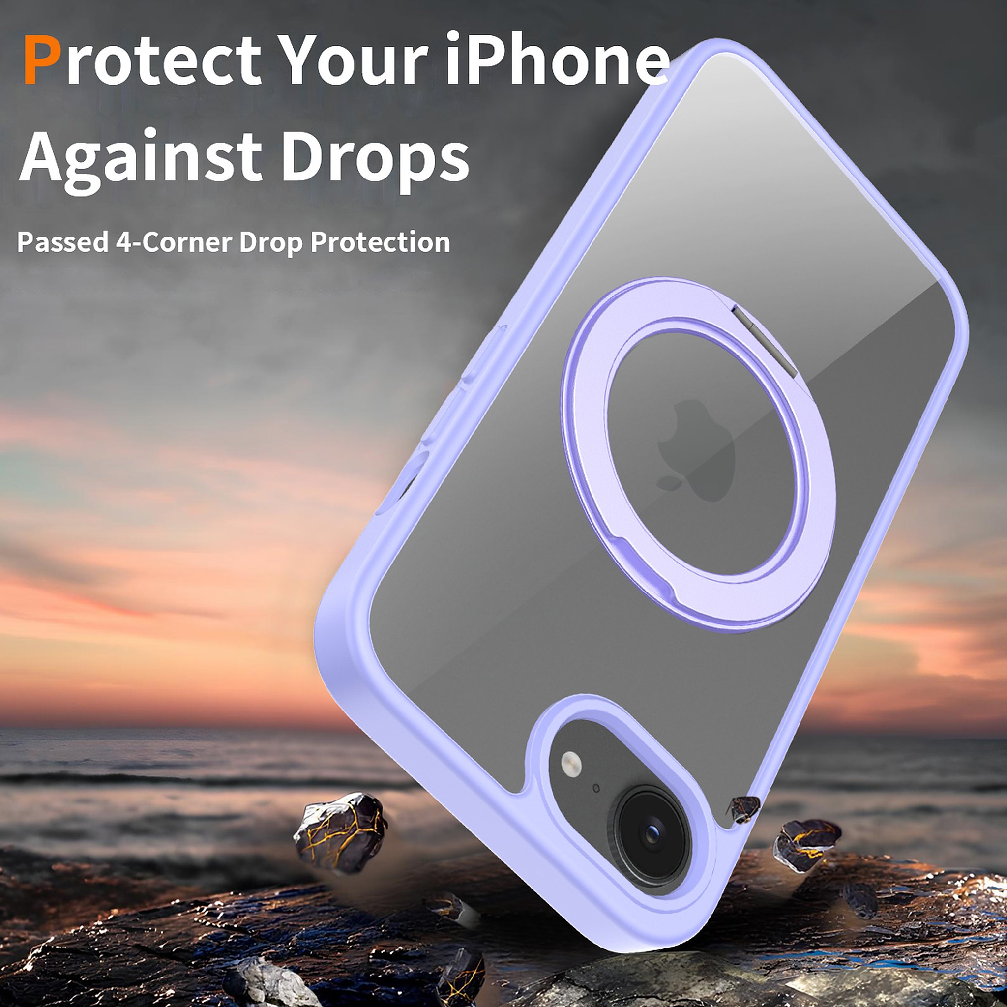 SendaFit Clear 360° Stand Case for iPhone 16e detail 1