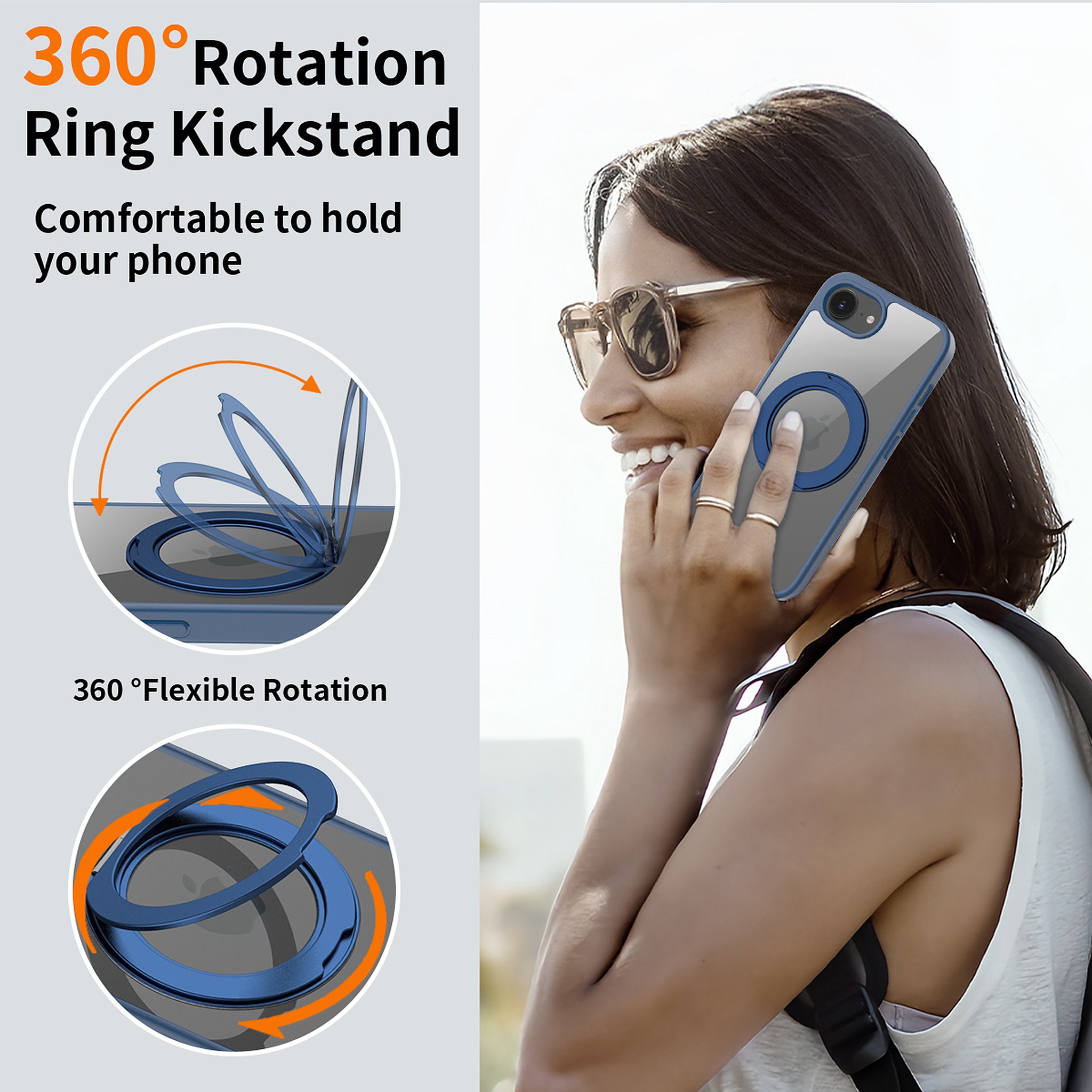 SendaFit Clear 360° Stand Case for iPhone 16e detail 12