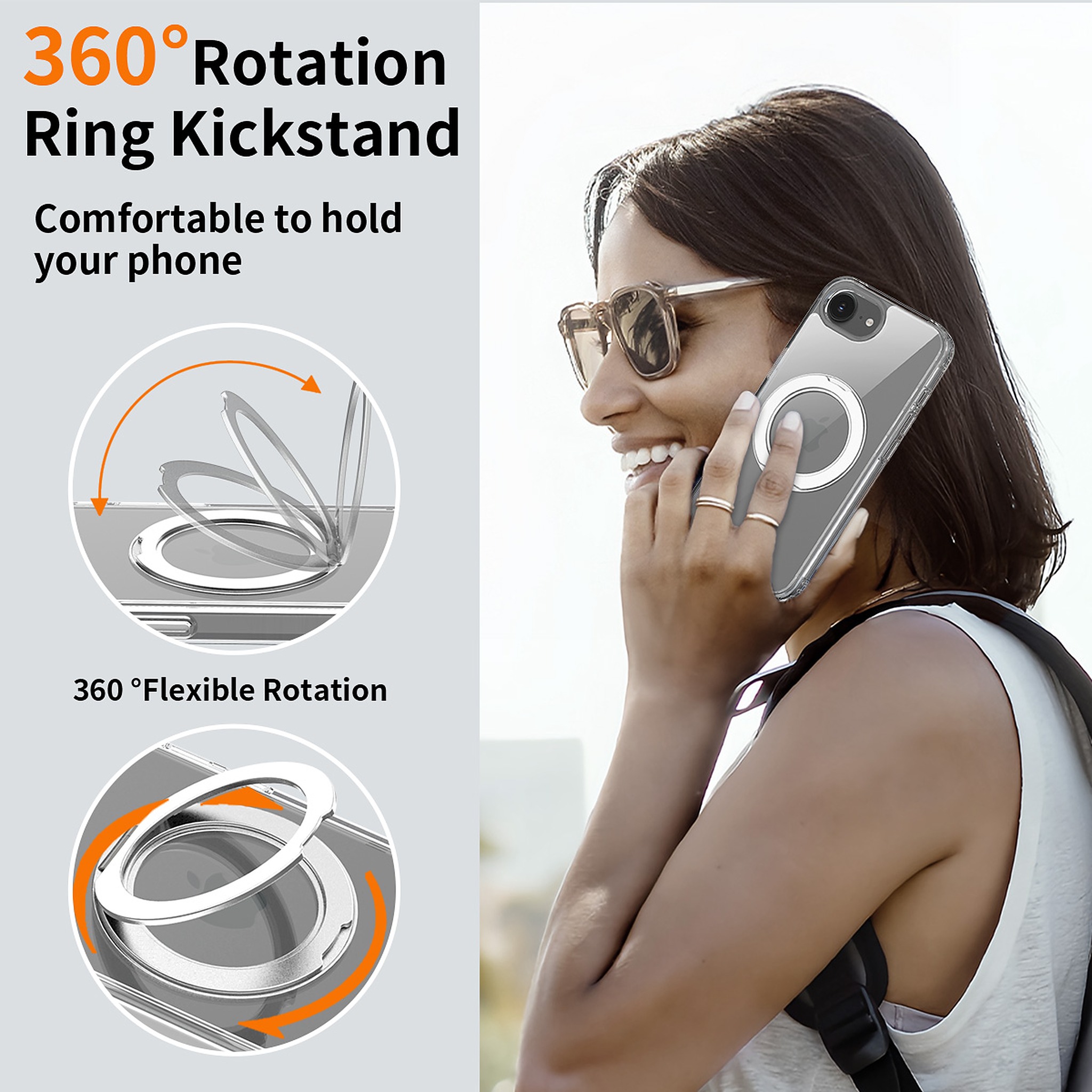 SendaFit Clear 360° Stand Case for iPhone 16e detail 22