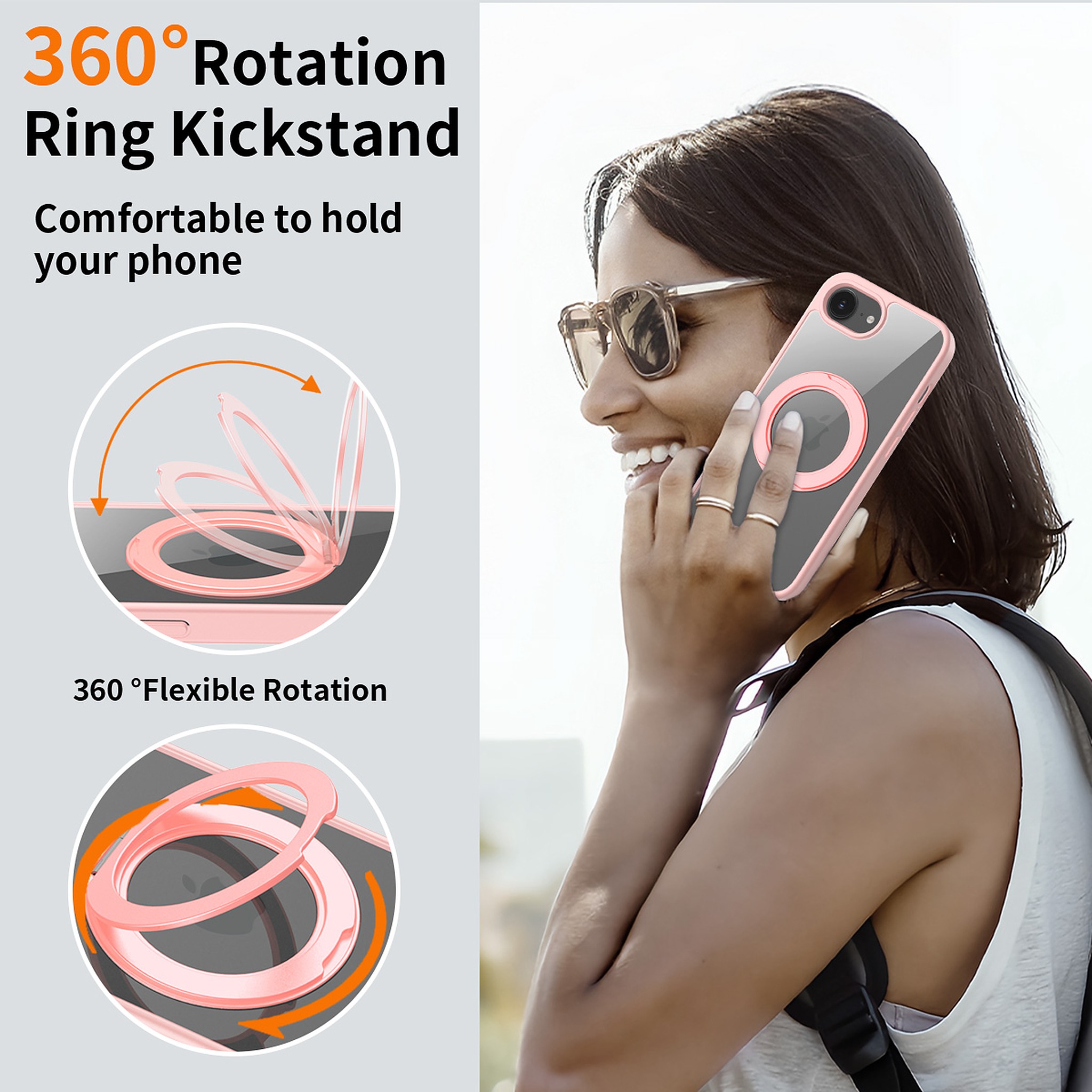 SendaFit Clear 360° Stand Case for iPhone 16e detail 24